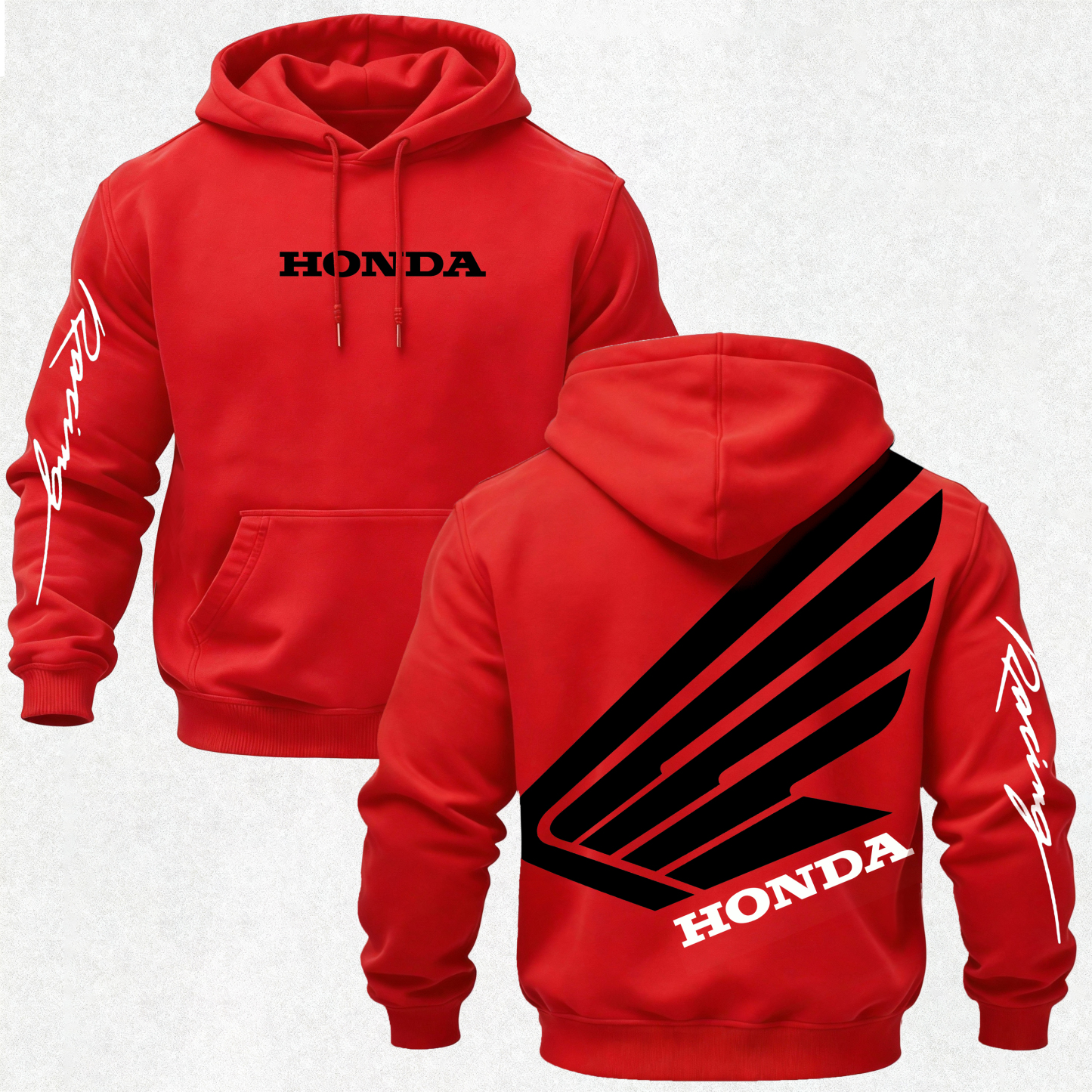 Honda Racing Printed Fleece-lined Unisex Hoodie Image - 4