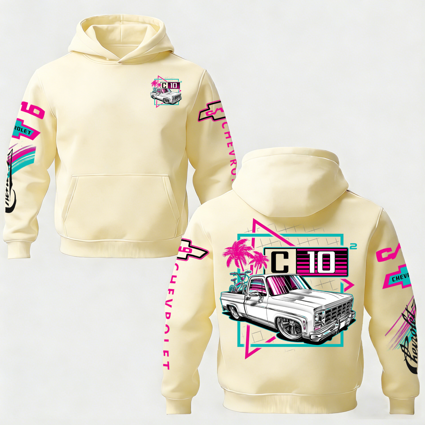 Chevrolet C10 Printed Fleece-lined Unisex Hoodie Image - 13