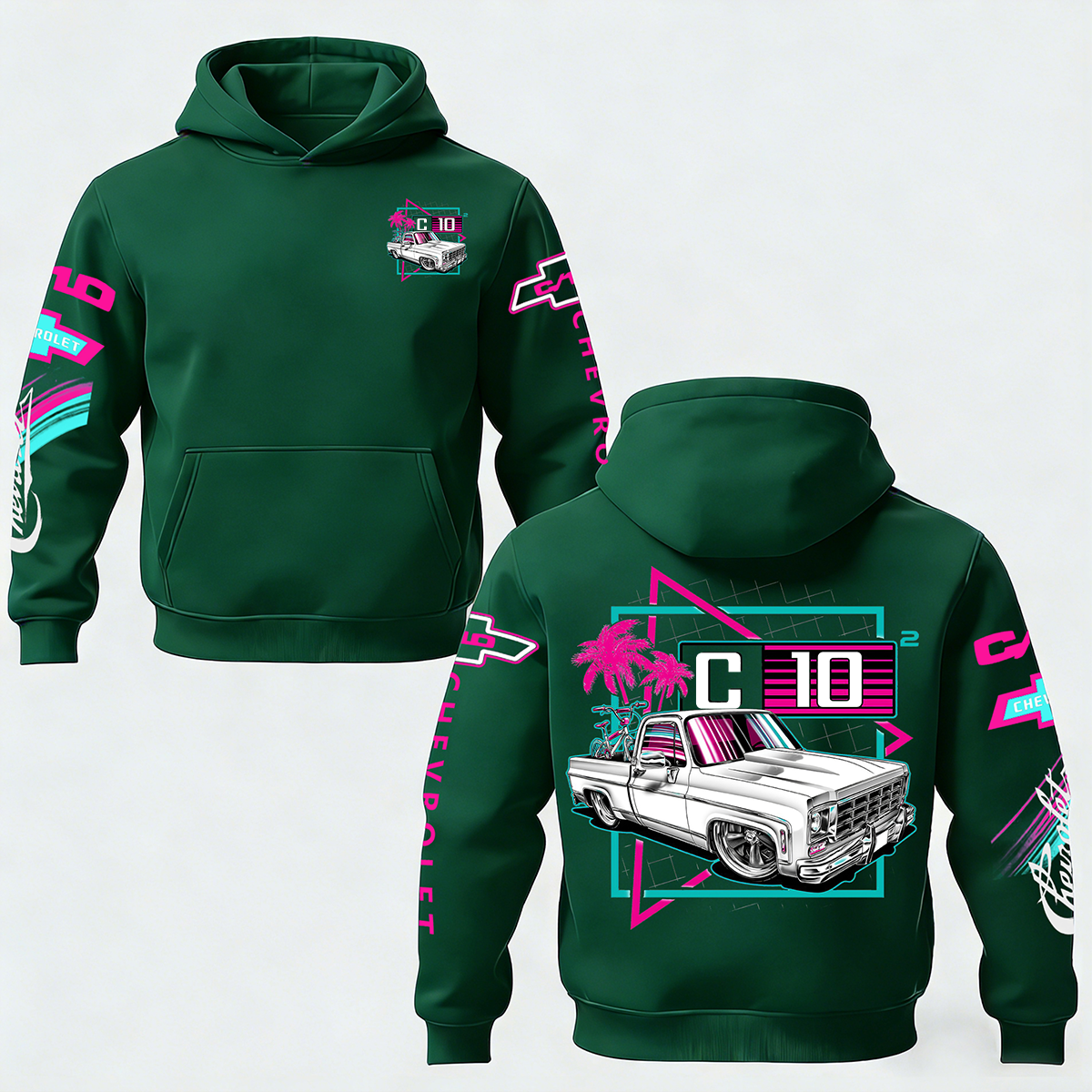 Chevrolet C10 Printed Fleece-lined Unisex Hoodie Image - 8