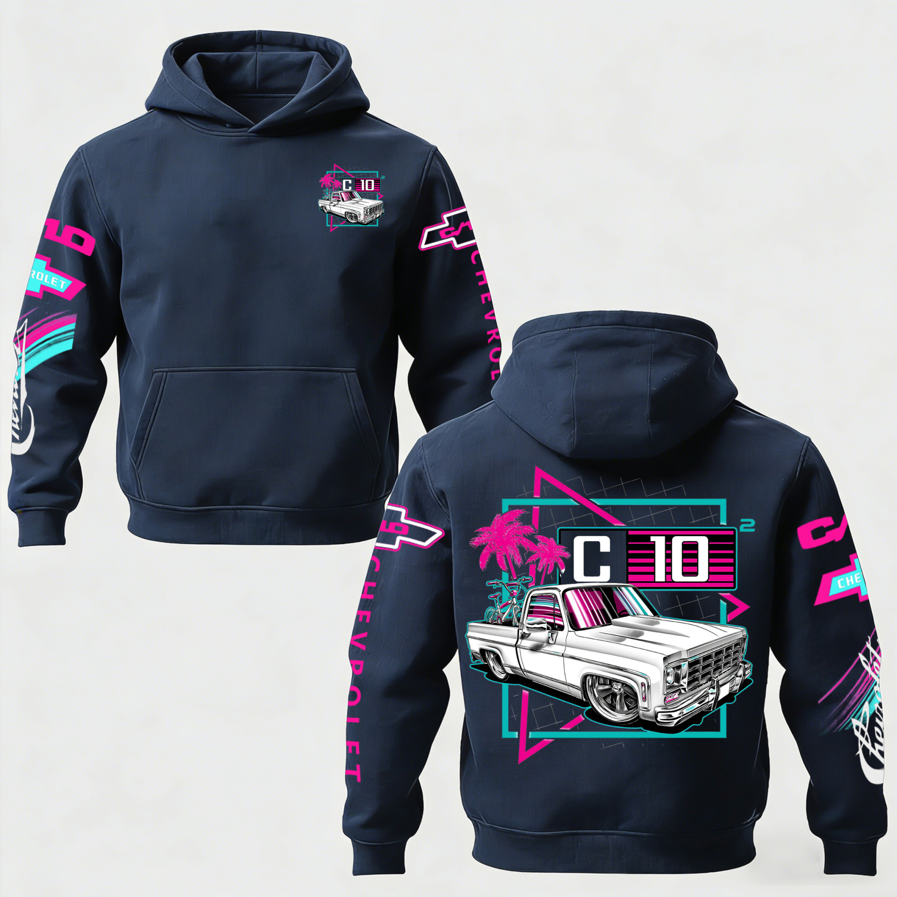 Chevrolet C10 Printed Fleece-lined Unisex Hoodie Image - 6