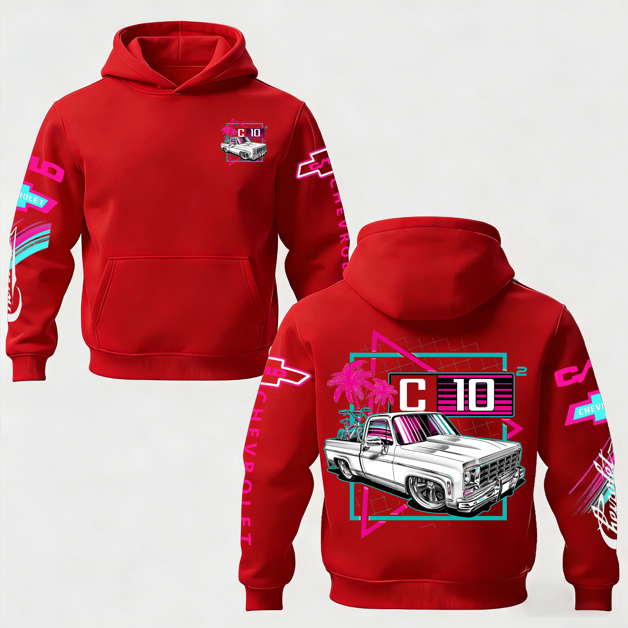 Chevrolet C10 Printed Fleece-lined Unisex Hoodie Image - 16