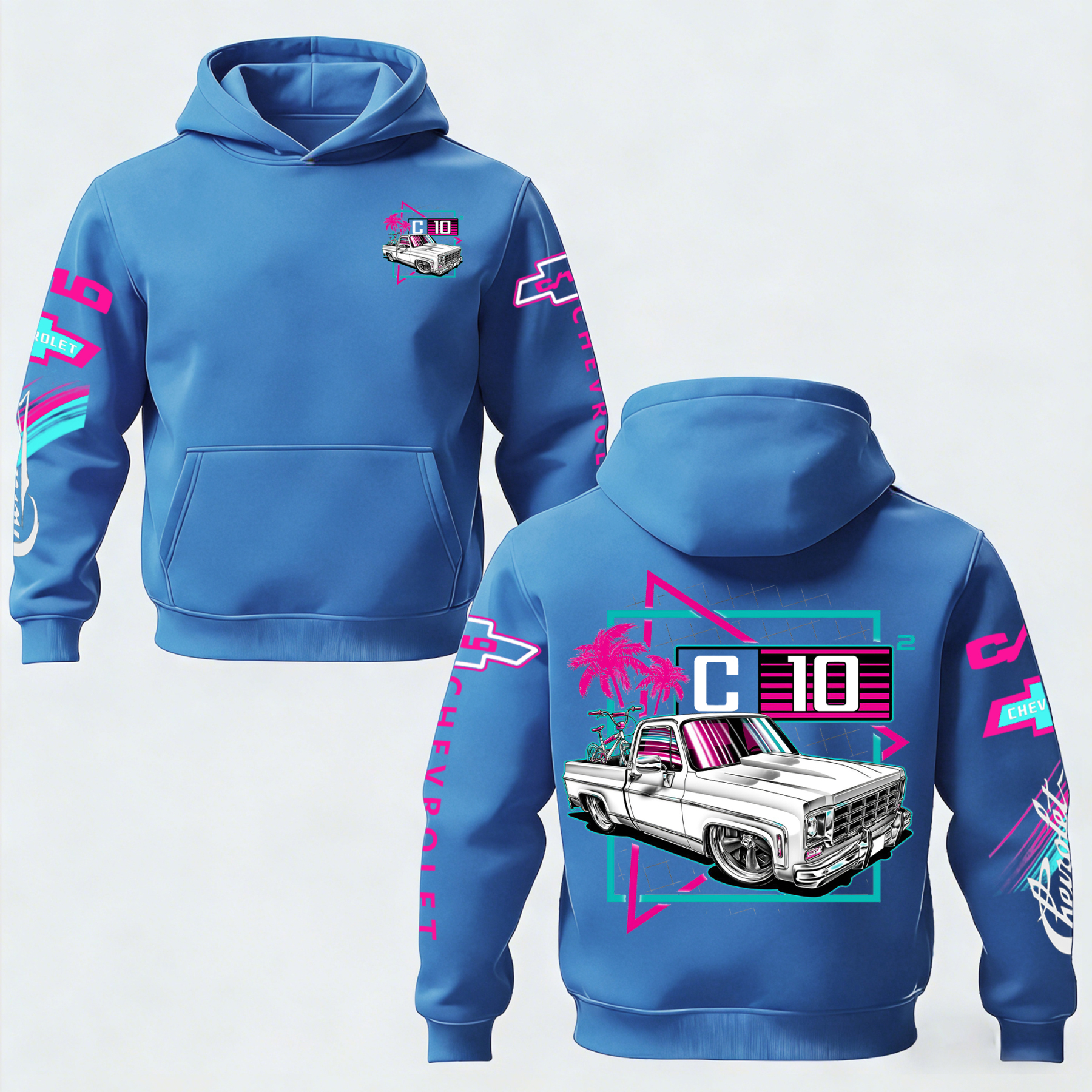 Chevrolet C10 Printed Fleece-lined Unisex Hoodie Image - 7