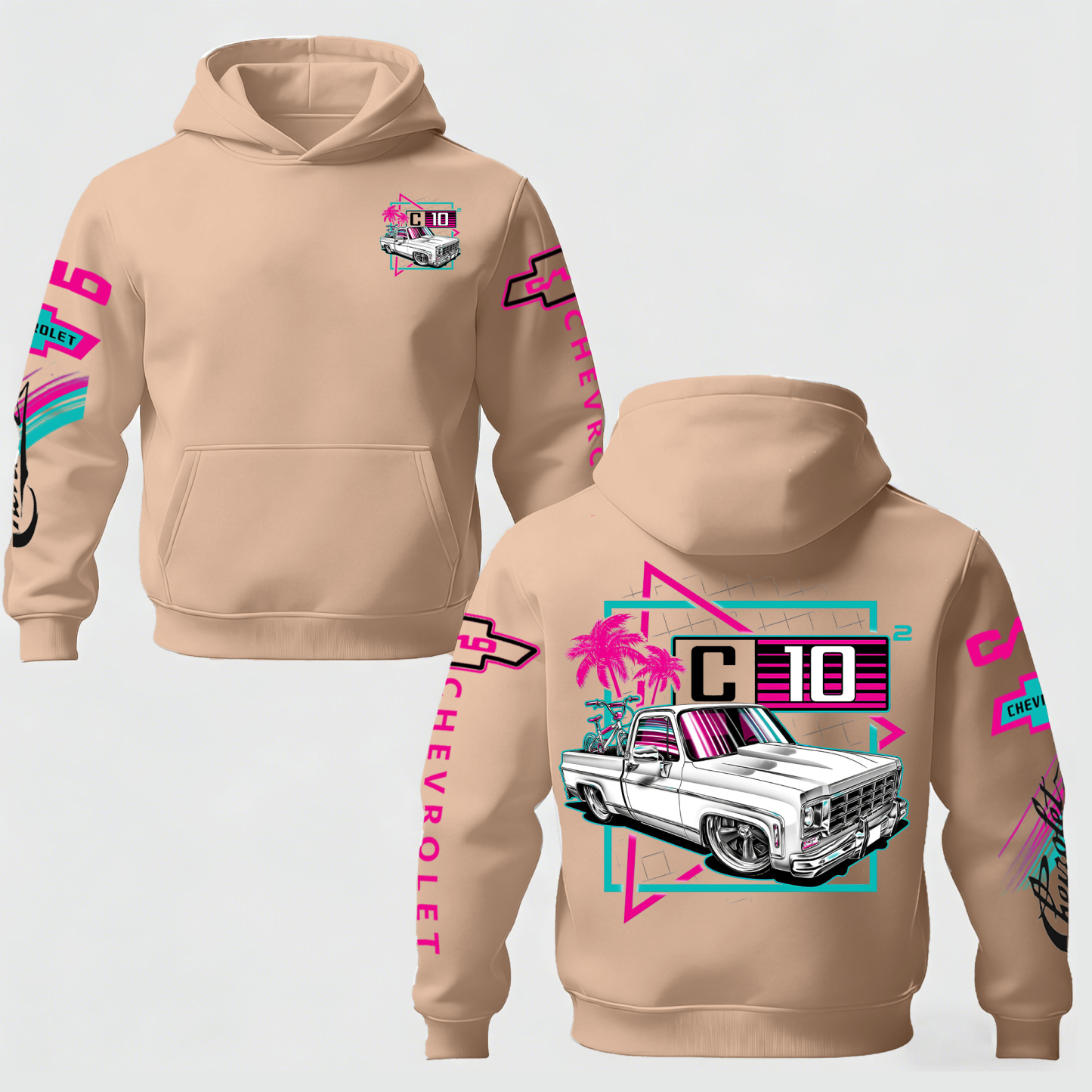 Chevrolet C10 Printed Fleece-lined Unisex Hoodie Image - 14