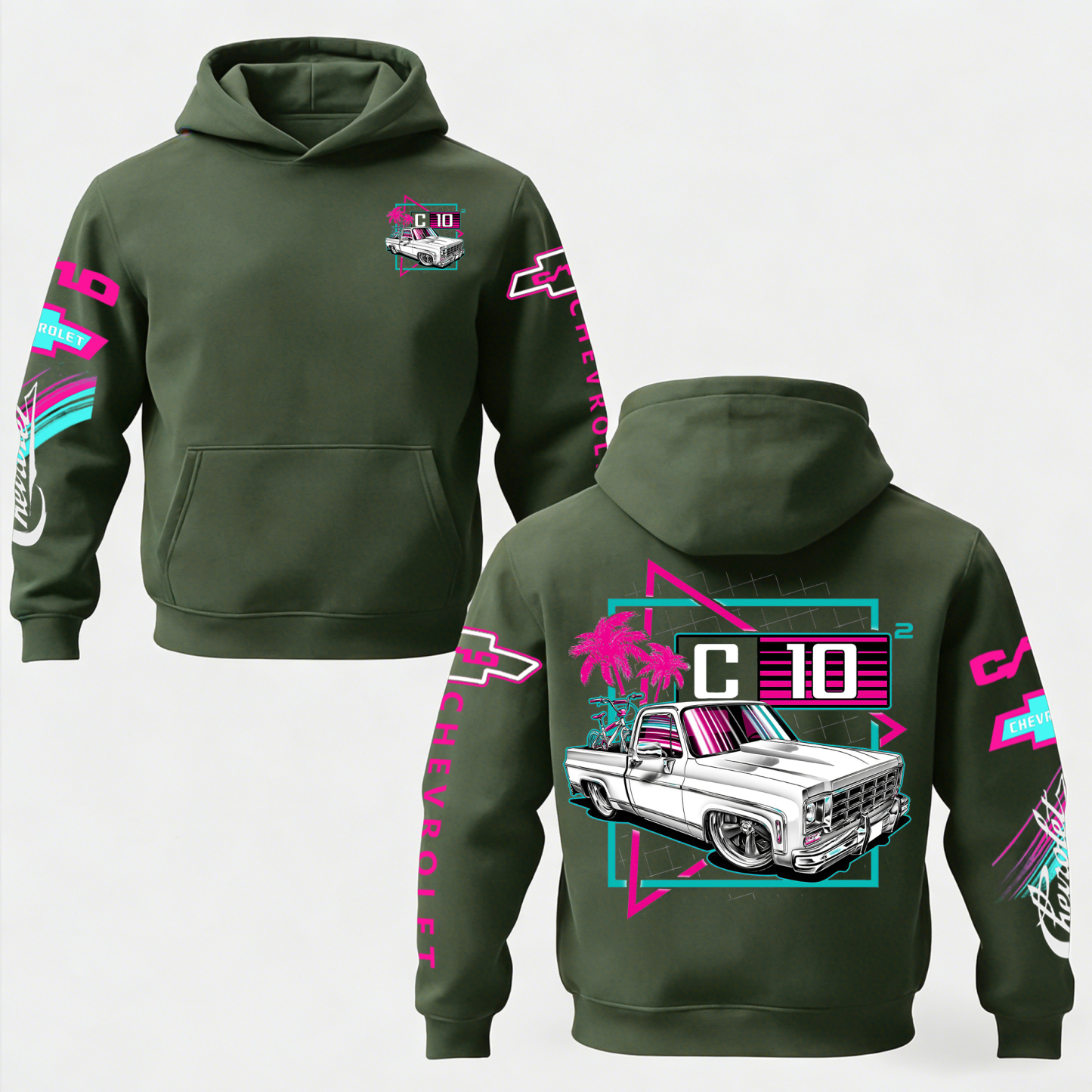 Chevrolet C10 Printed Fleece-lined Unisex Hoodie Image - 9