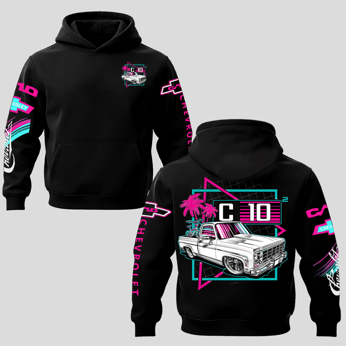 Chevrolet C10 Printed Fleece-lined Unisex Hoodie Image - 5