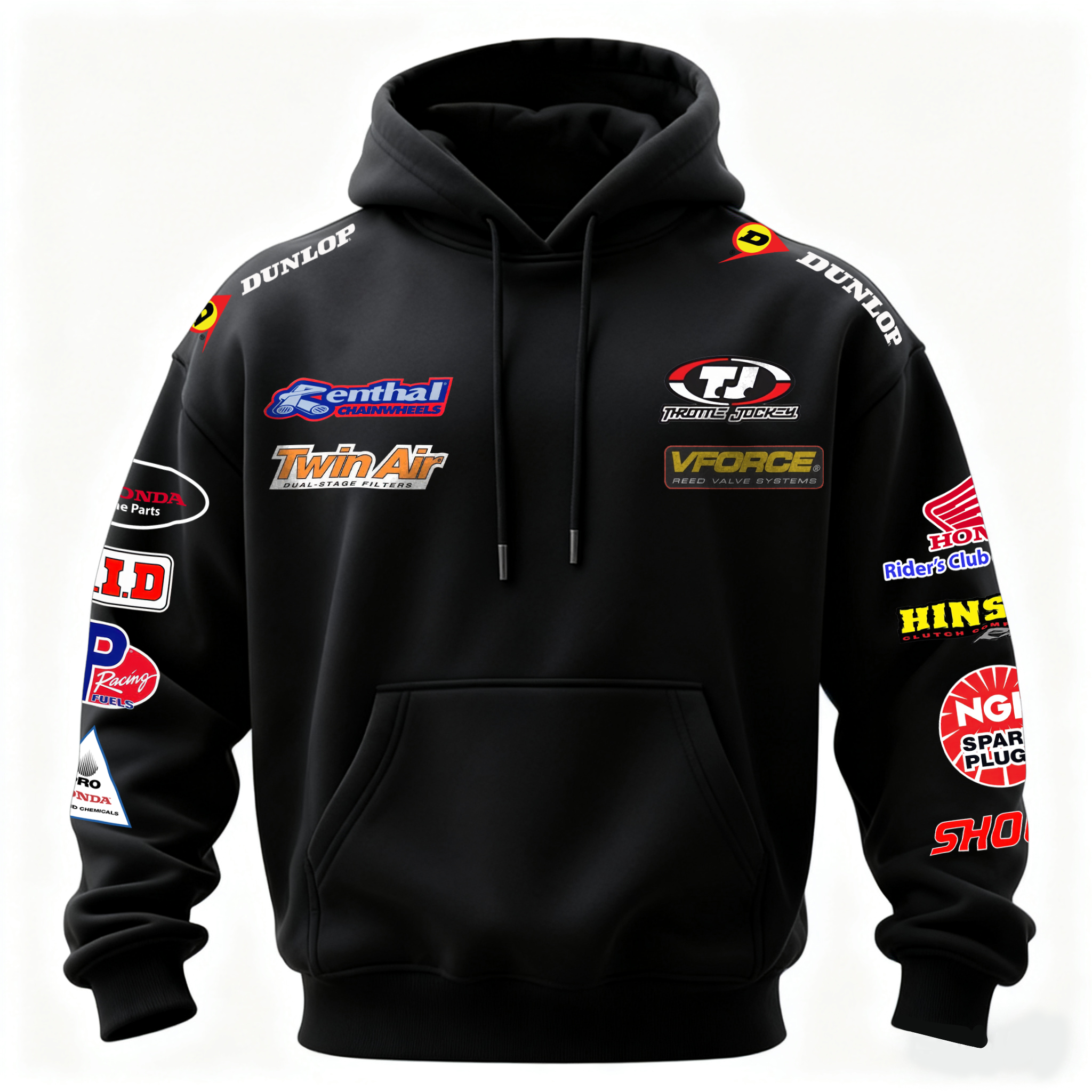 Honda Racing Printed Fleece-lined Unisex Hoodie Image - 2