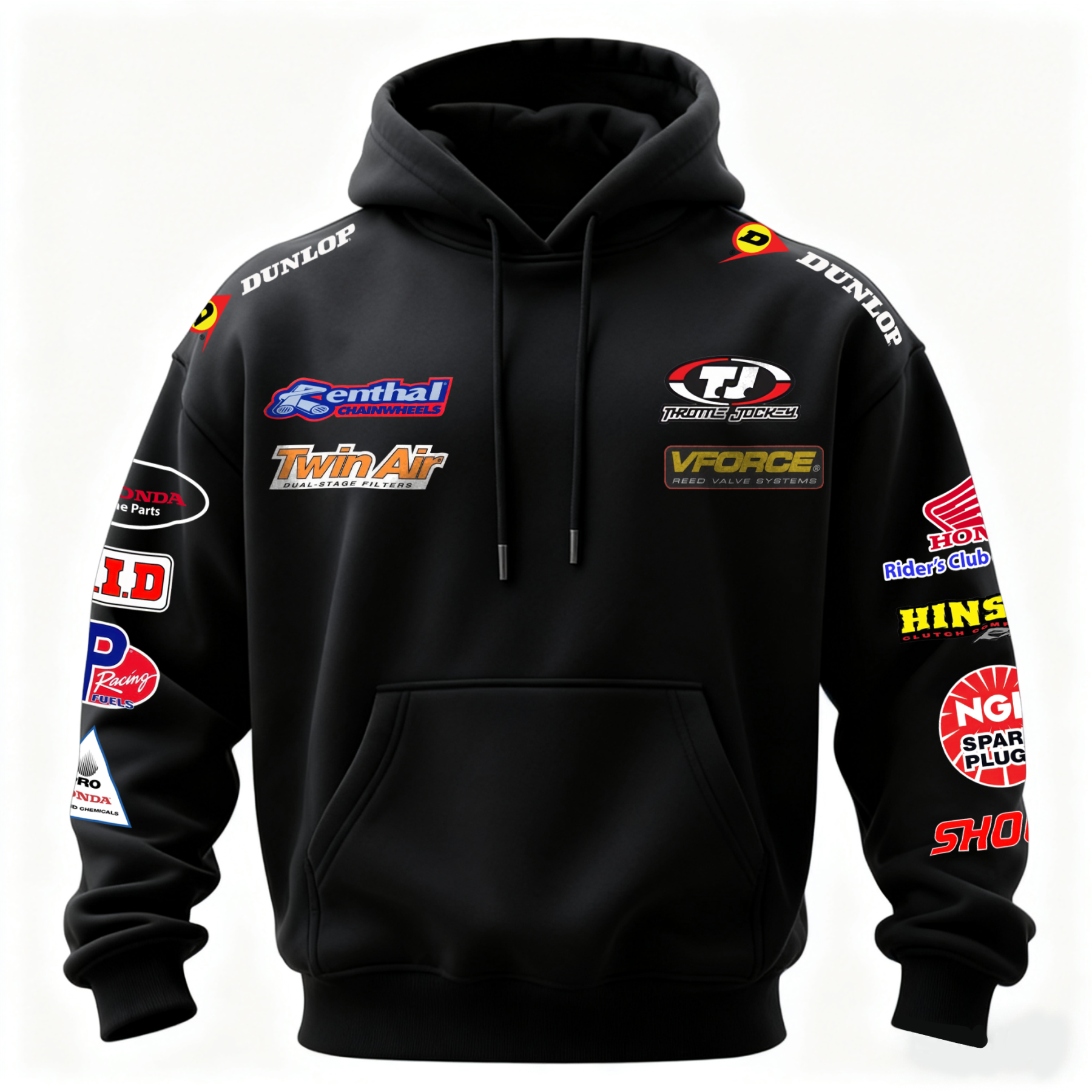 Honda Racing Printed Fleece-lined Unisex Hoodie Image - 2