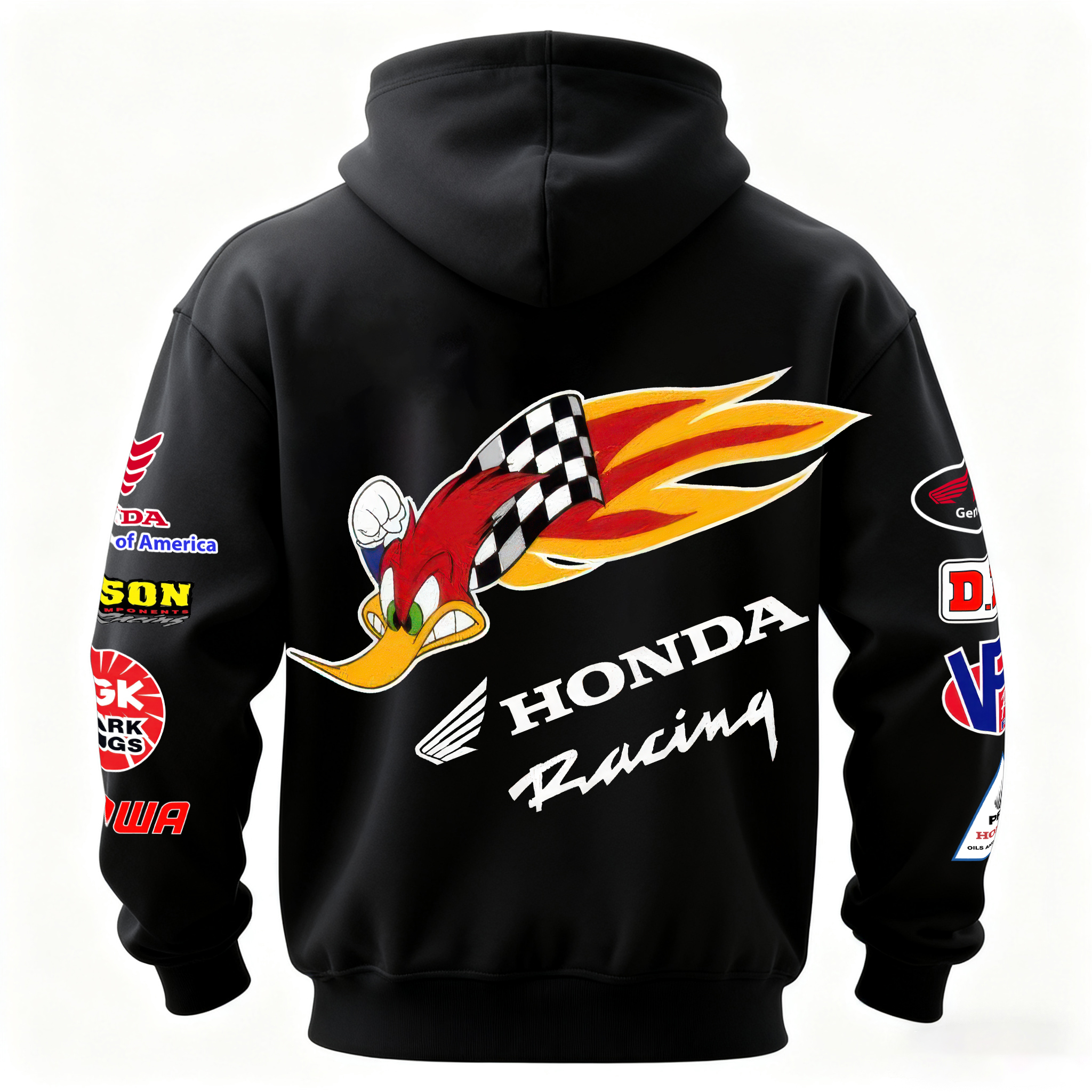 Honda Racing Printed Fleece-lined Unisex Hoodie Image - 1