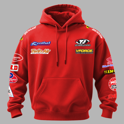 Honda Racing Printed Fleece-lined Unisex Hoodie Image - 4