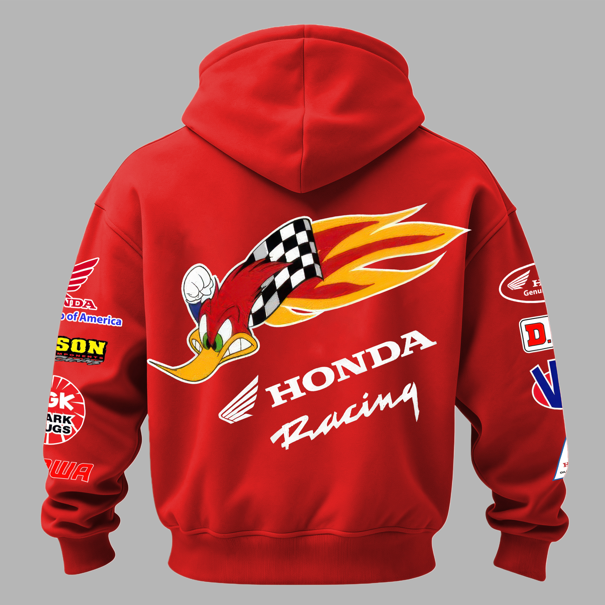 Honda Racing Printed Fleece-lined Unisex Hoodie Image - 3
