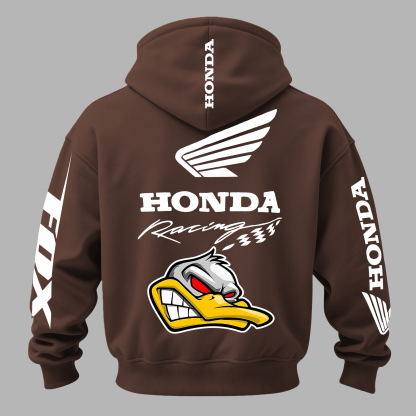 Honda Racing Printed Fleece-lined Unisex Hoodie Image - 13