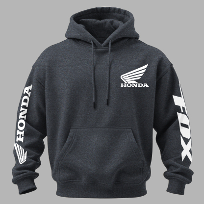 Honda Racing Printed Fleece-lined Unisex Hoodie Image - 17