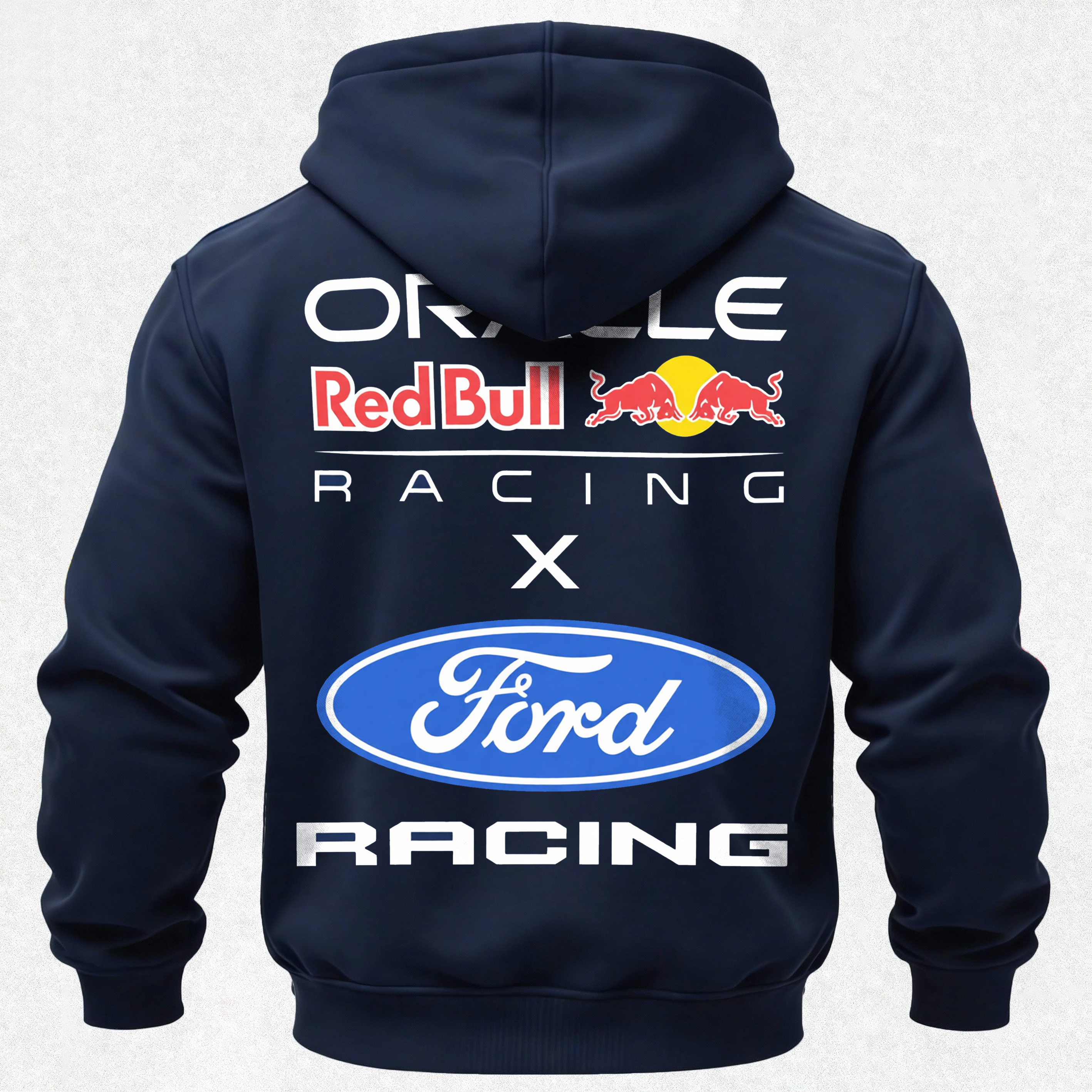 Ford Racing Oracle Red Bull Racing Printed Fleece-lined Unisex Hoodie Image - 2
