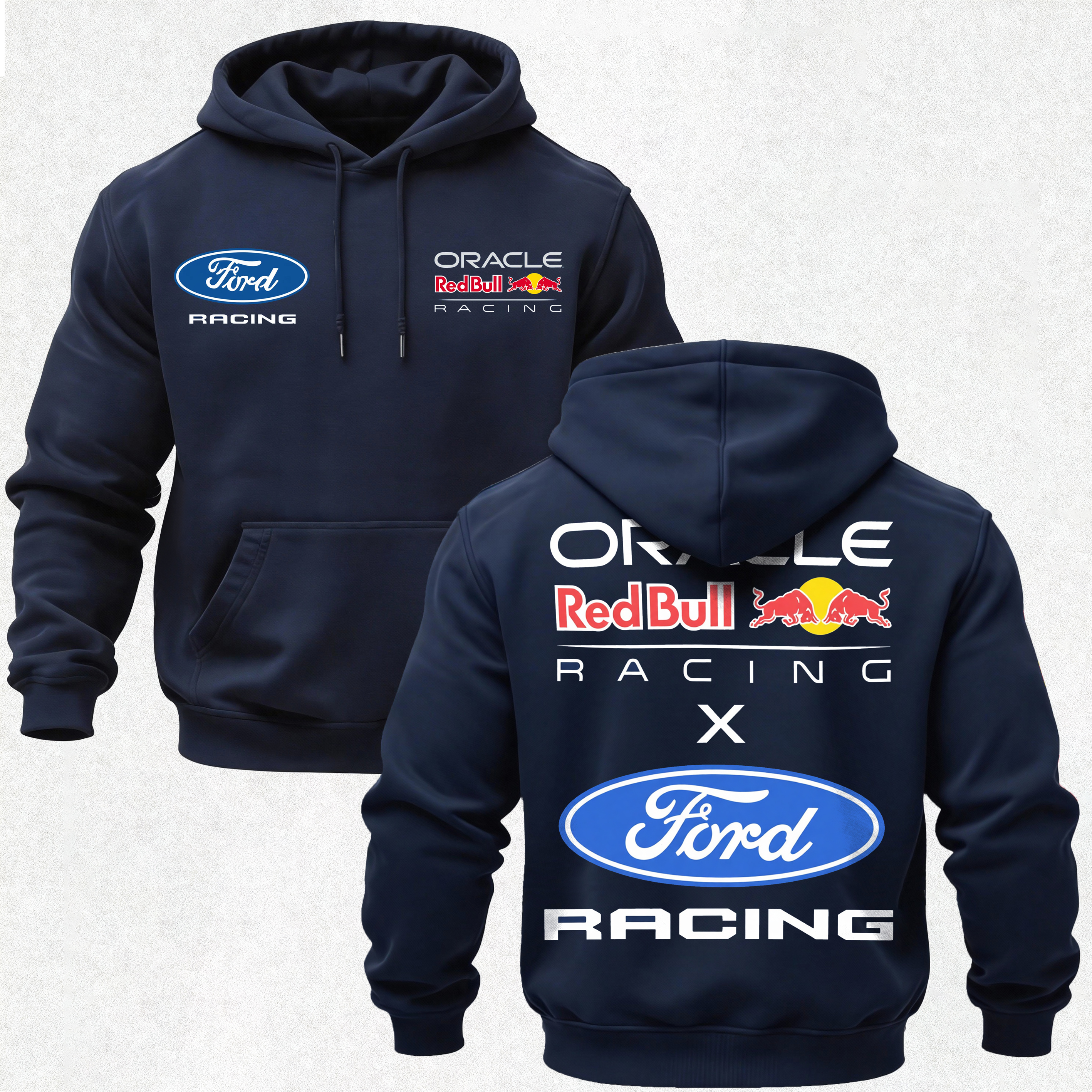 Ford Racing Oracle Red Bull Racing Printed Fleece-lined Unisex Hoodie Image - 1