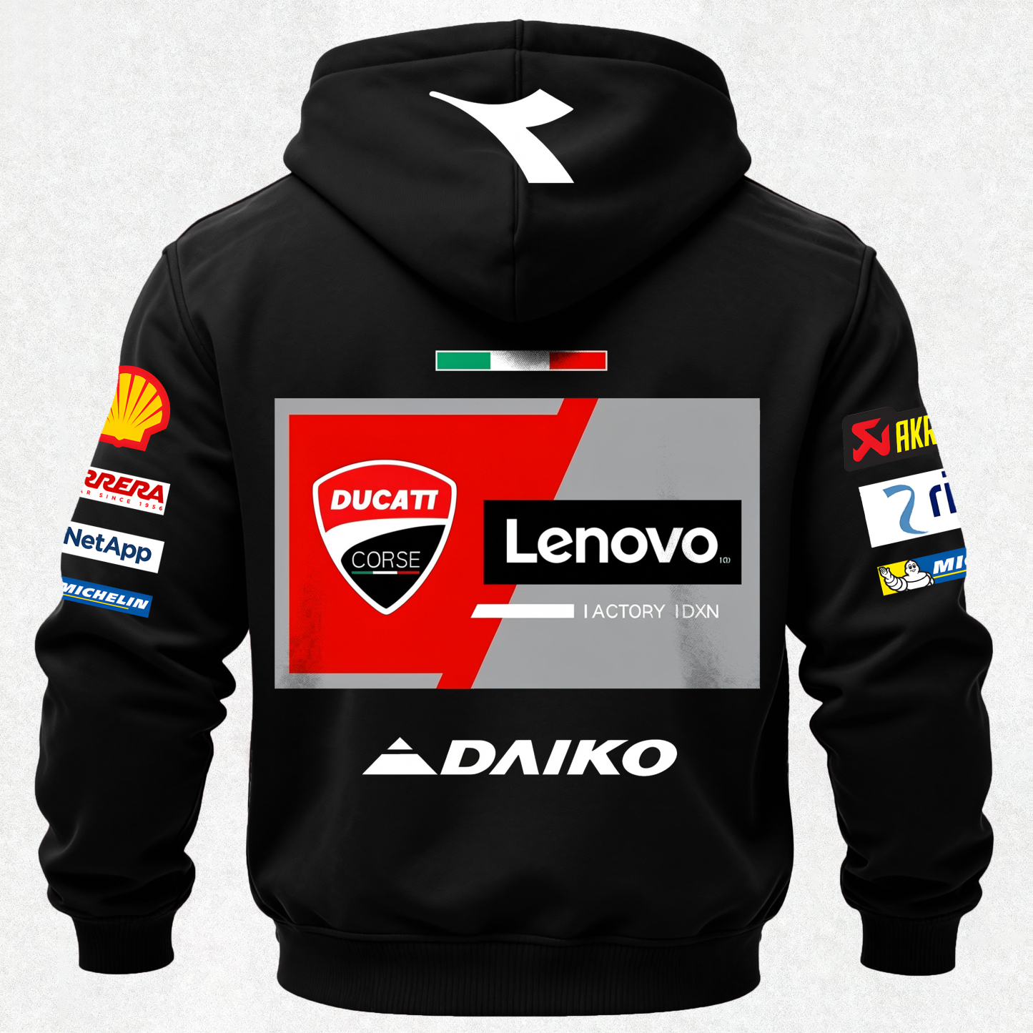 Ducati Corse Lenovo Printed Fleece-lined Unisex Hoodie Image - 2