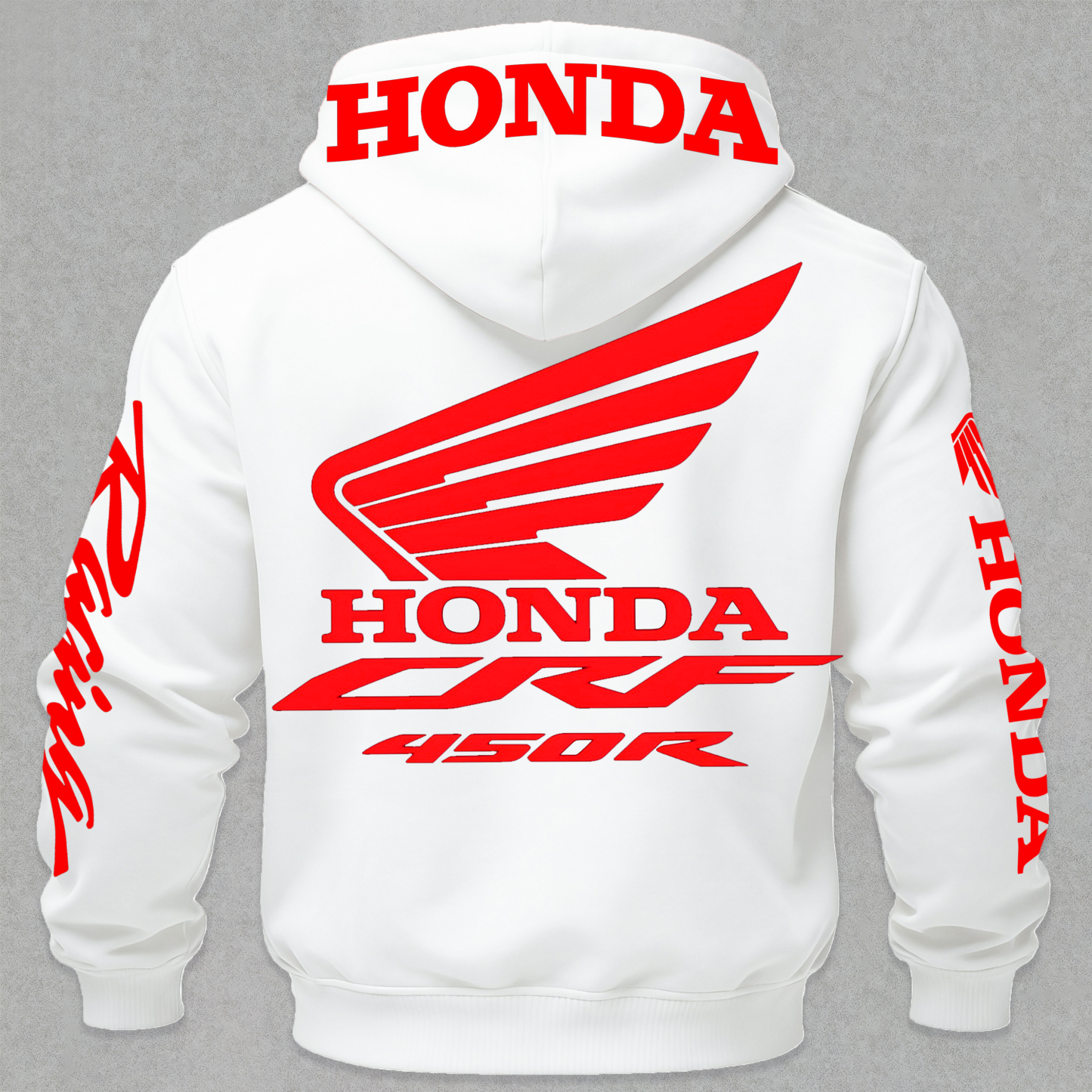 Honda CRF 450R Printed Fleece-lined Unisex Hoodie Image - 9