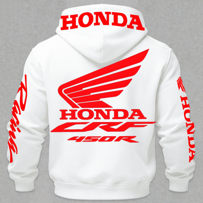 Honda CRF 450R Printed Fleece-lined Unisex Hoodie Image - 9