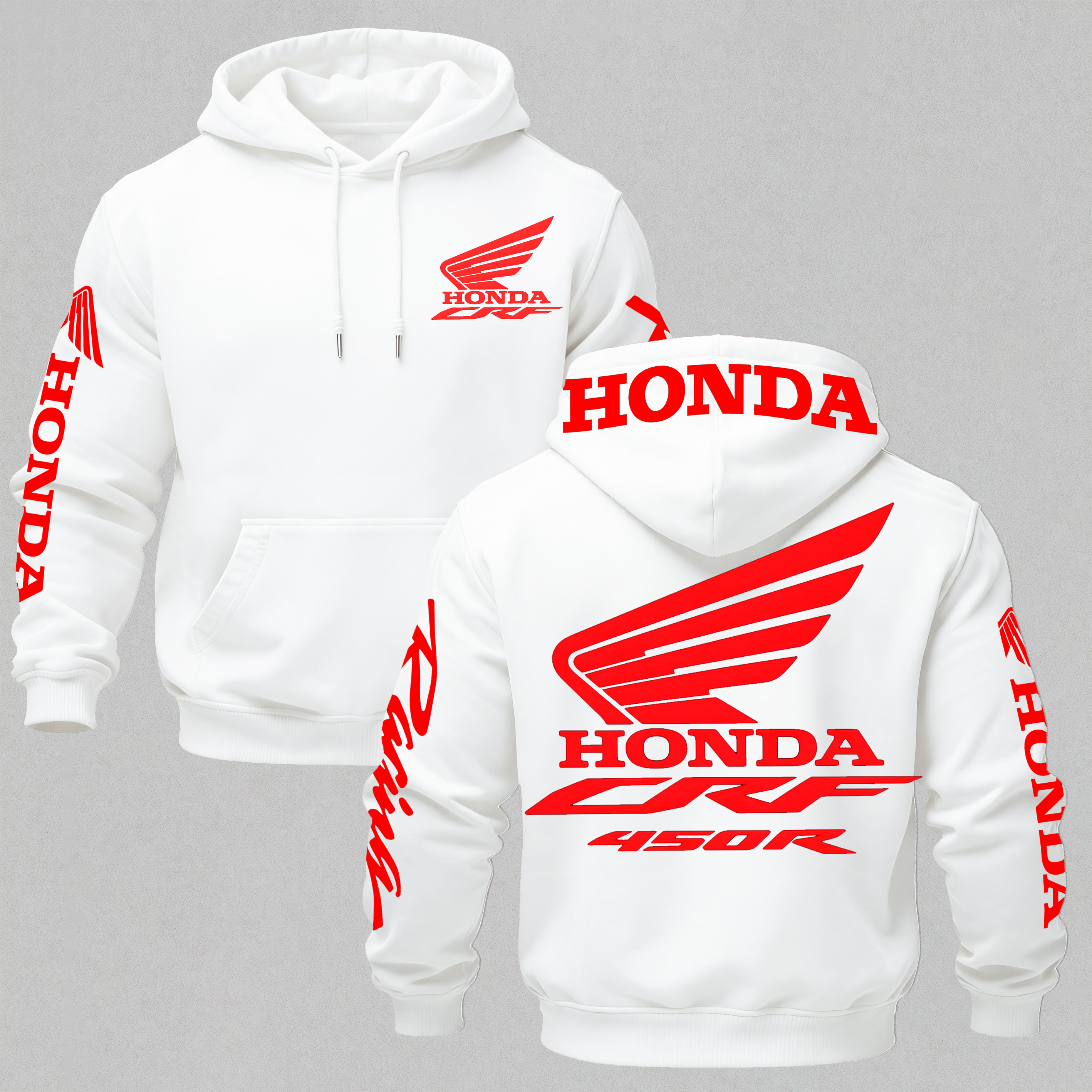 Honda CRF 450R Printed Fleece-lined Unisex Hoodie Image - 7