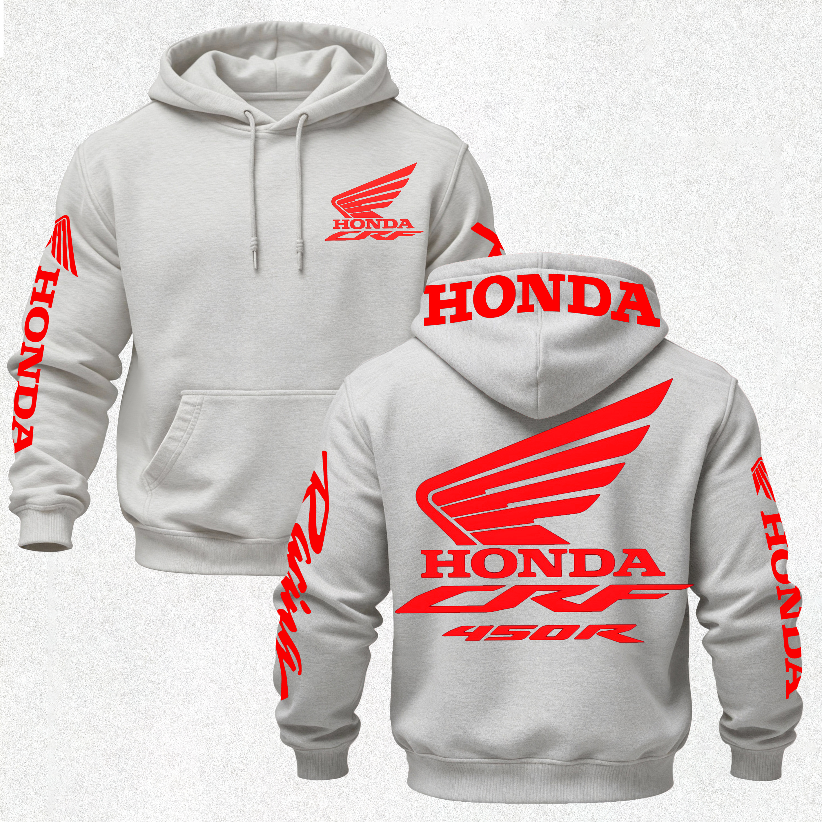 Honda CRF 450R Printed Fleece-lined Unisex Hoodie Image - 10