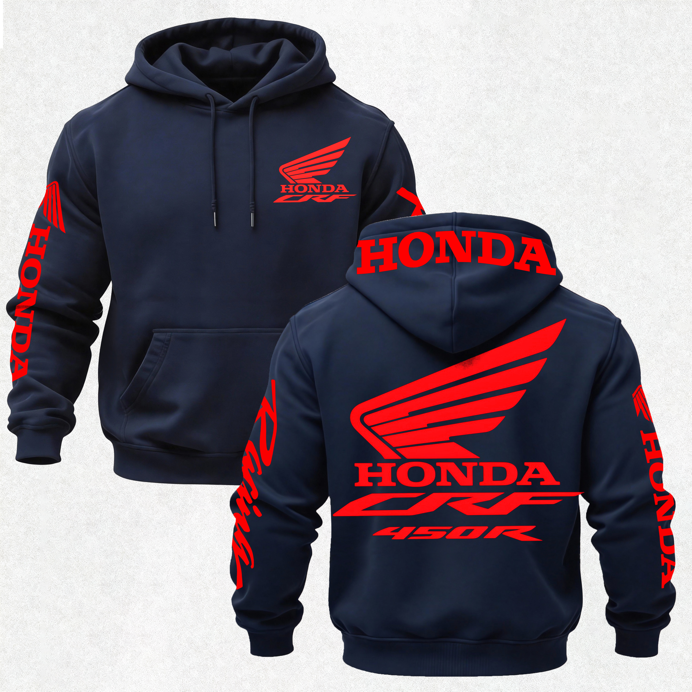 Honda CRF 450R Printed Fleece-lined Unisex Hoodie Image - 16