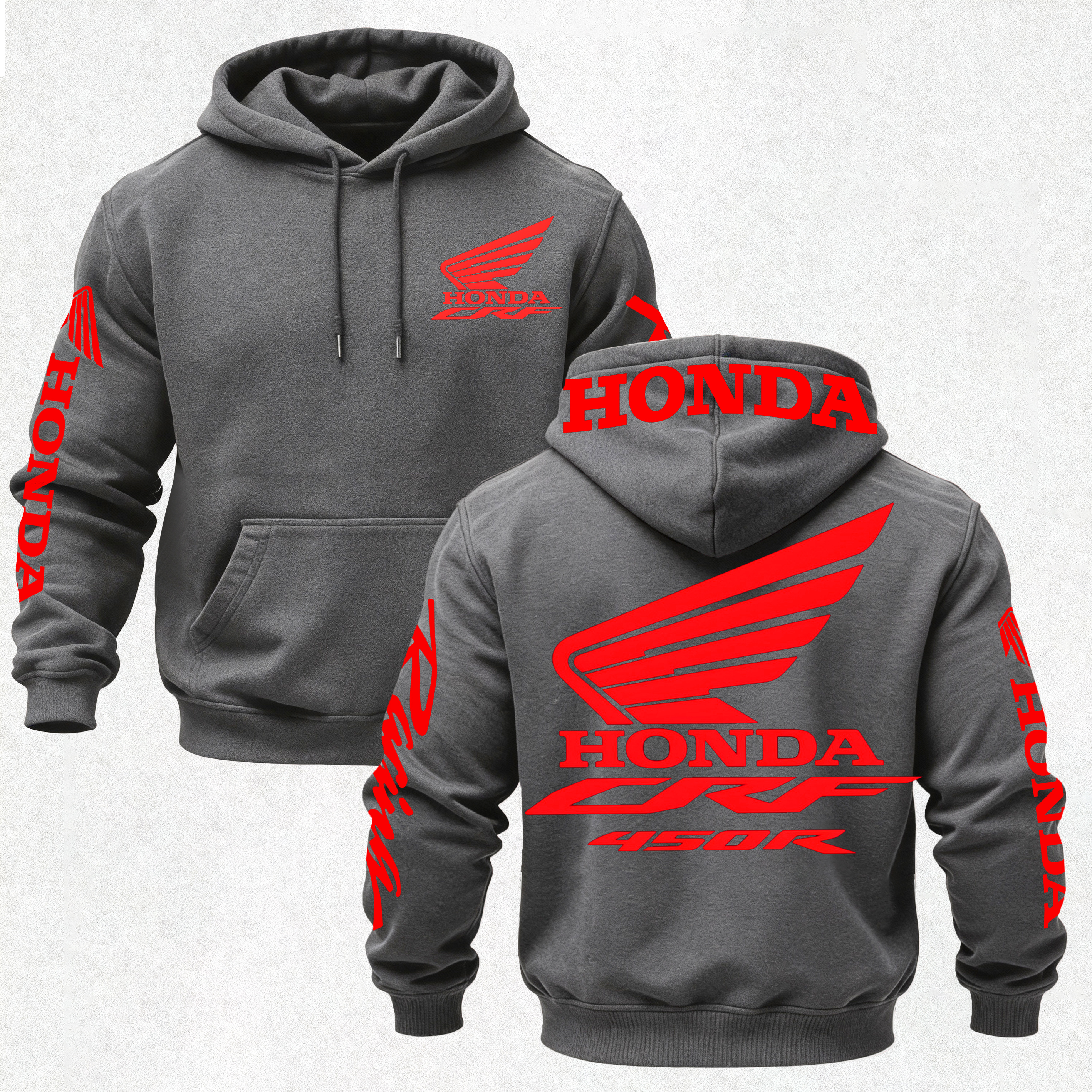 Honda CRF 450R Printed Fleece-lined Unisex Hoodie Image - 13