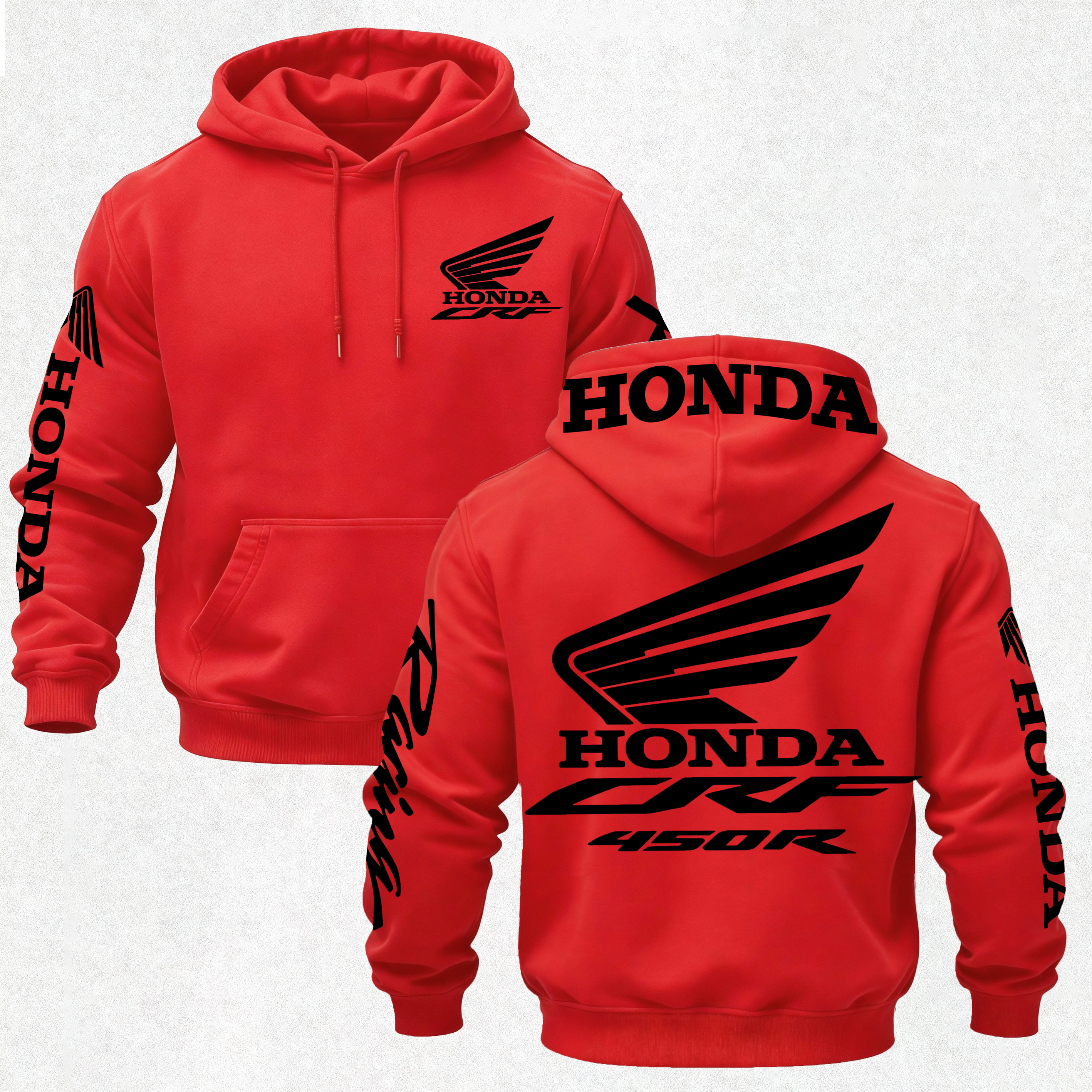Honda CRF 450R Printed Fleece-lined Unisex Hoodie Image - 4