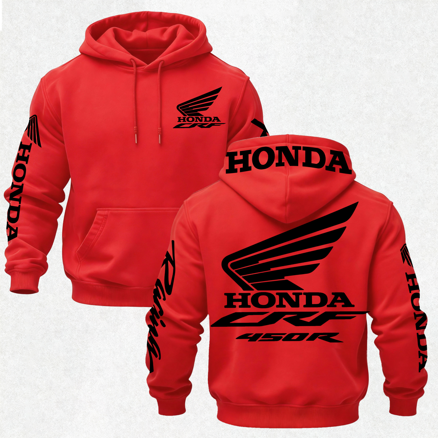 Honda CRF 450R Printed Fleece-lined Unisex Hoodie Image - 4