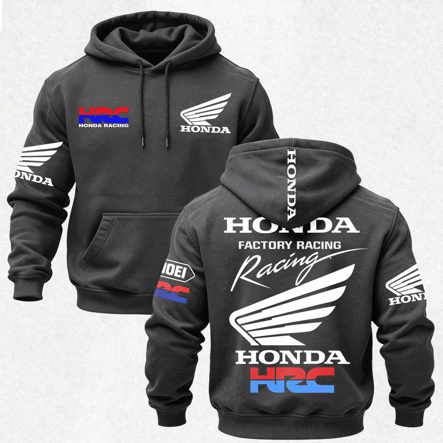 Honda Factory Racing Printed Fleece-lined Unisex Hoodie Image - 16