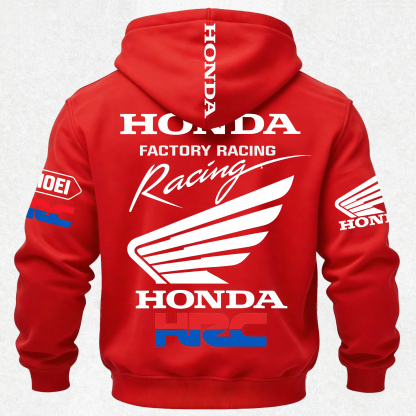 Honda Factory Racing Printed Fleece-lined Unisex Hoodie Image - 29