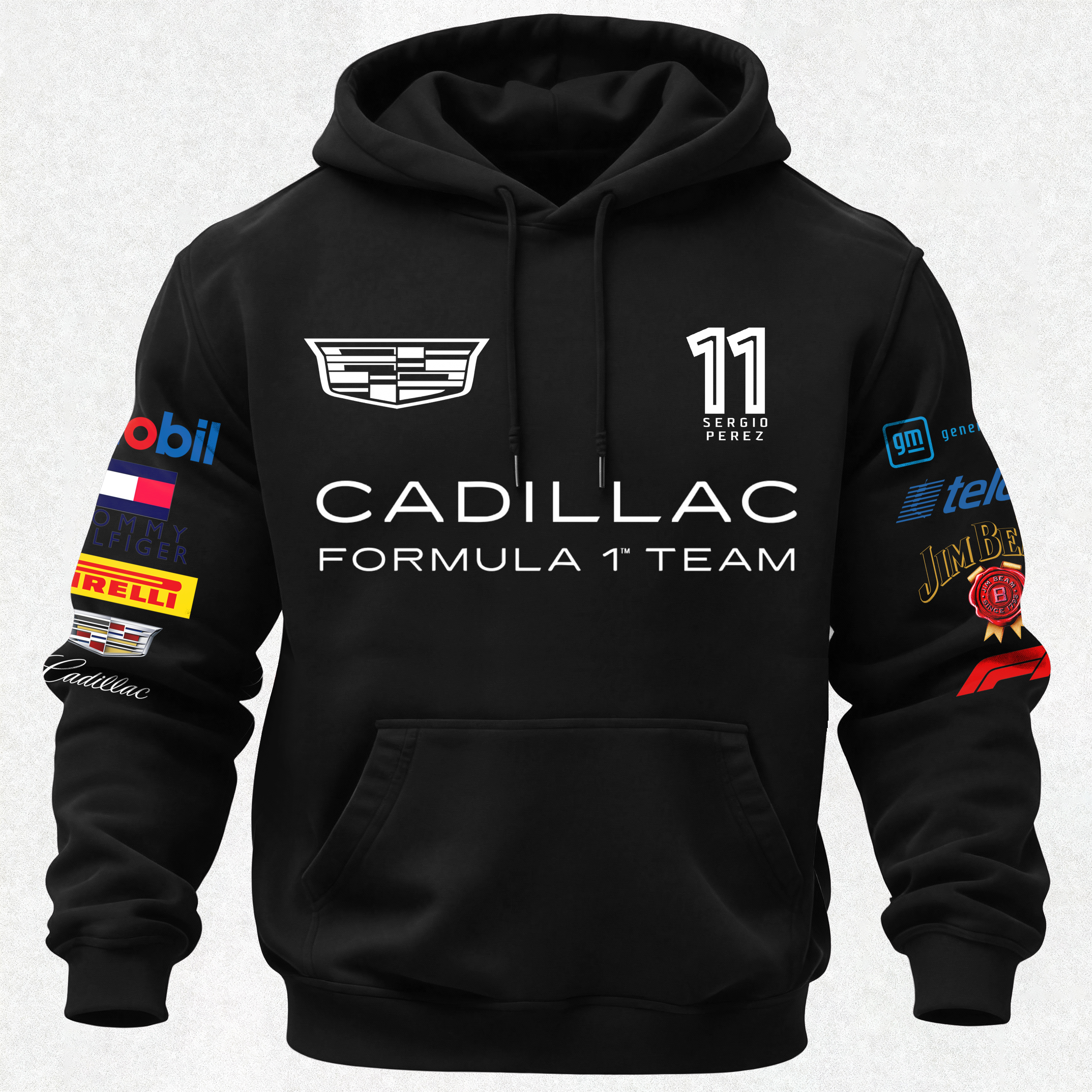 Cadillac Formula 1 Team Sergio Pérez Printed Fleece-lined Unisex Hoodie Image - 2