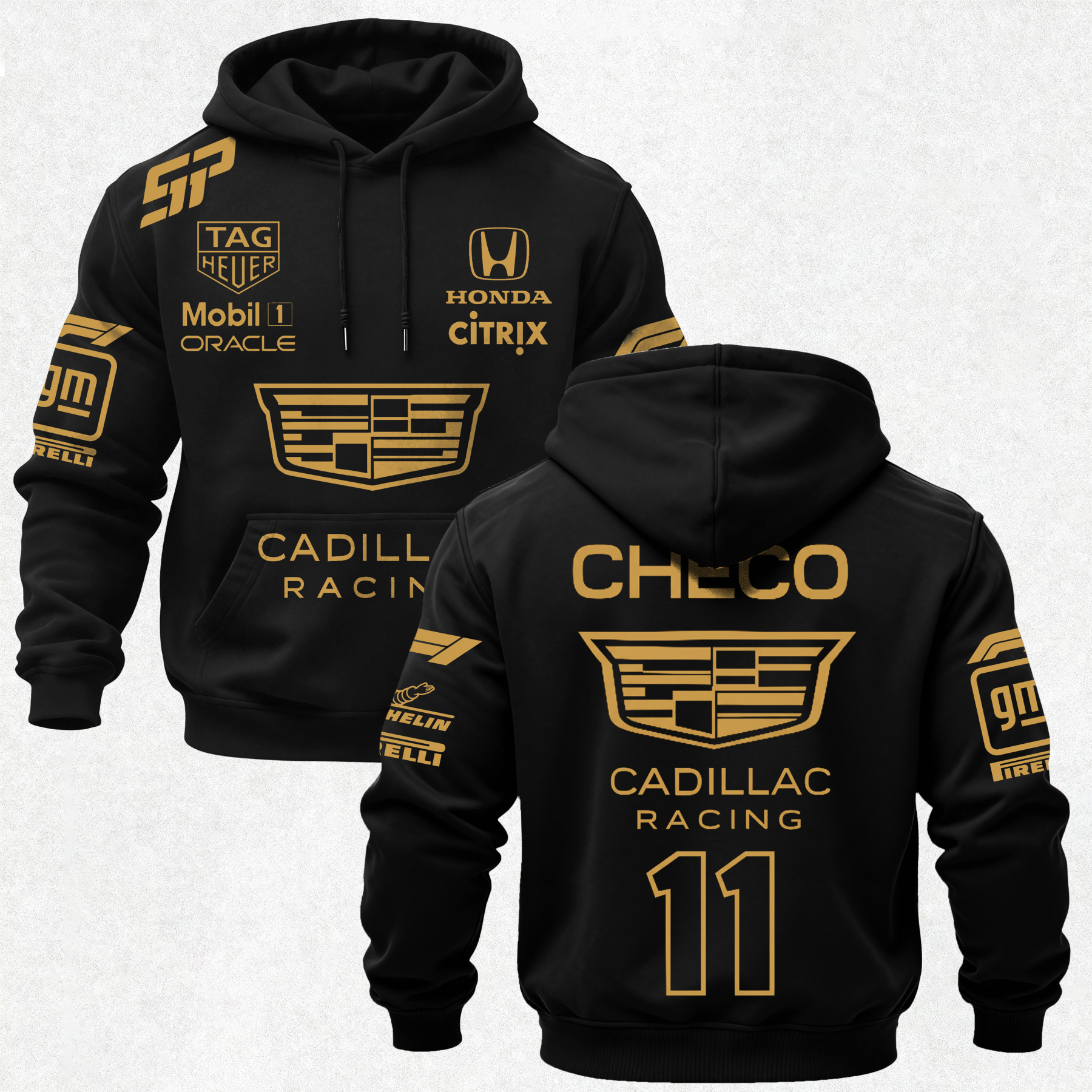 Cadillac F1 Team Sergio Pérez Printed Fleece-lined Unisex Hoodie Image - 1