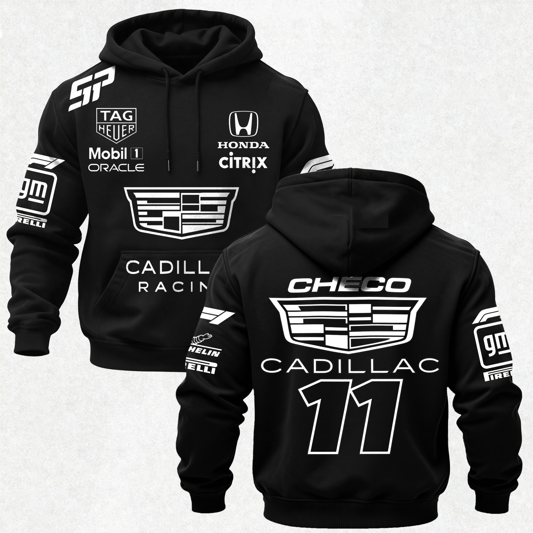 Cadillac Racing Sergio Pérez Printed Fleece-lined Unisex Hoodie Image - 1