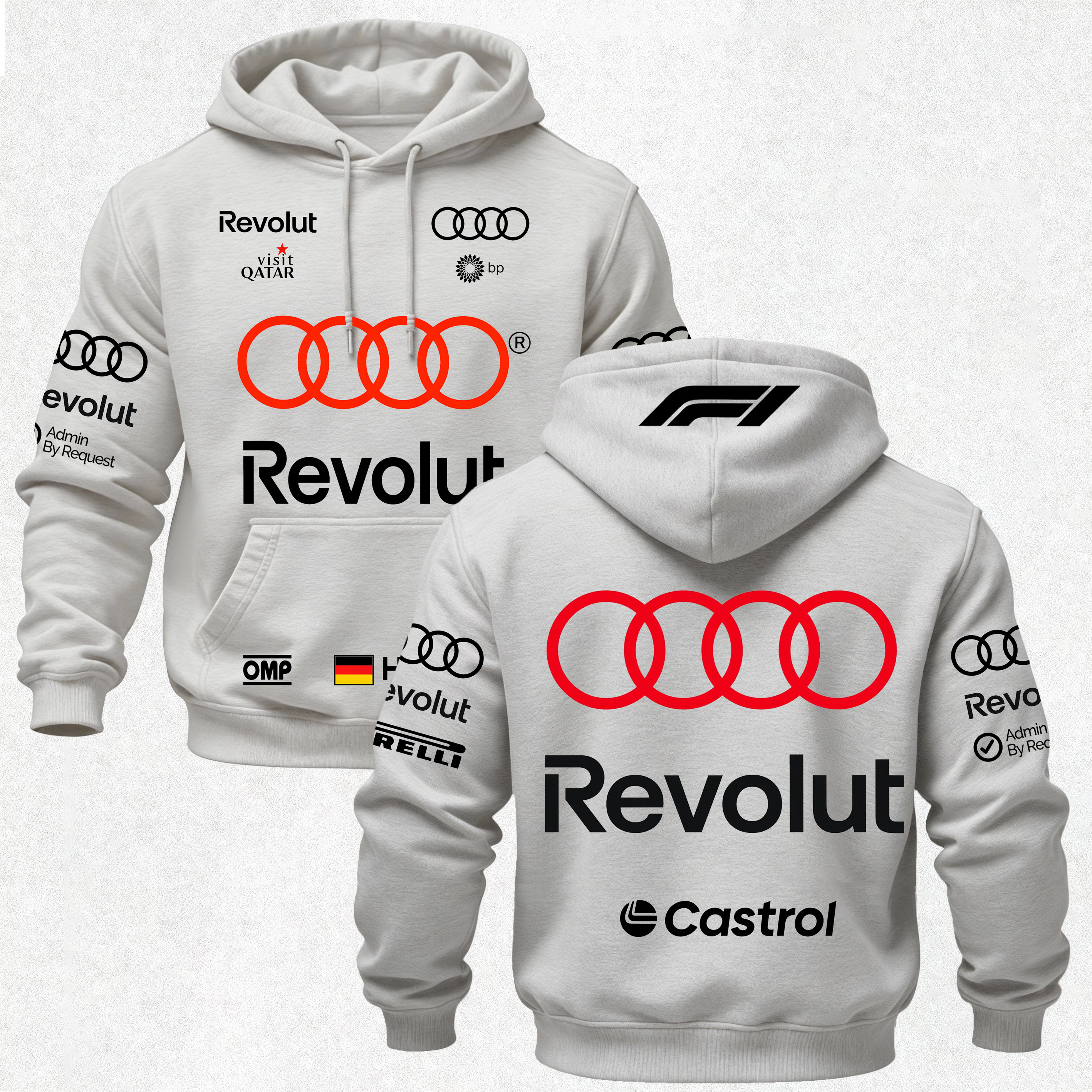 Audi Revolut F1 Printed Fleece-lined Unisex Hoodie Image - 7