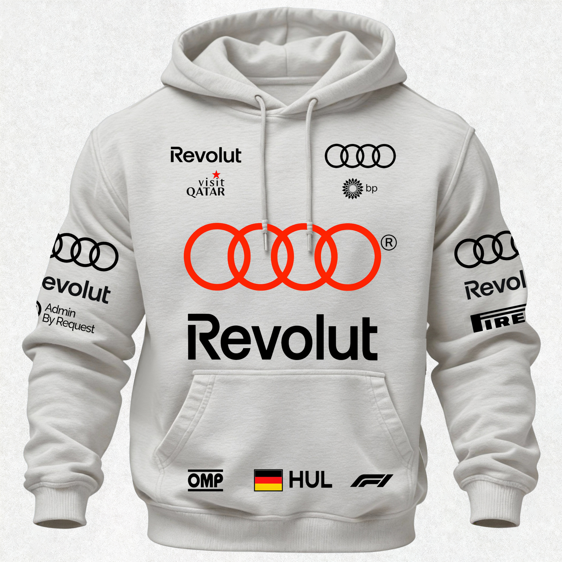 Audi Revolut F1 Printed Fleece-lined Unisex Hoodie Image - 8