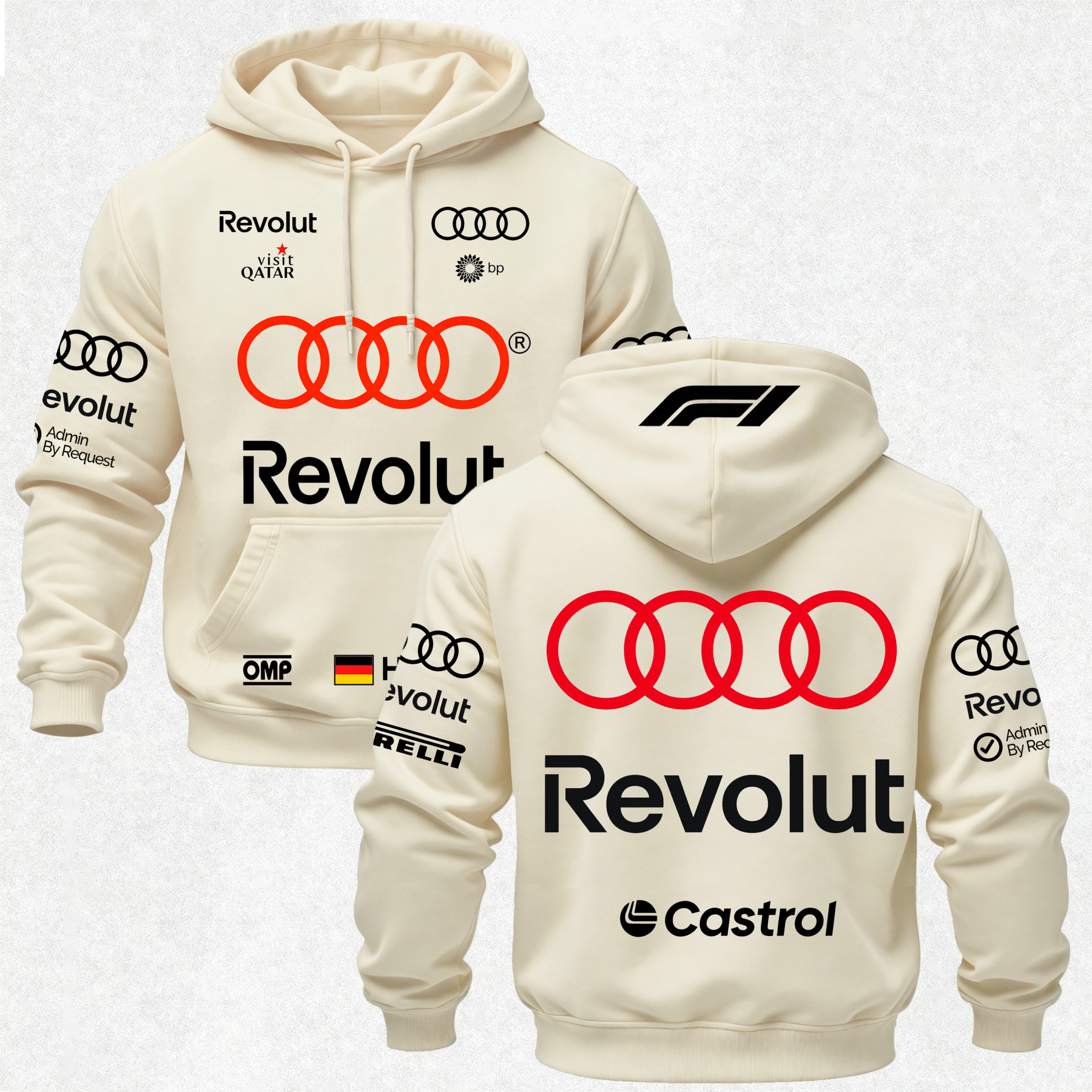 Audi Revolut F1 Printed Fleece-lined Unisex Hoodie Image - 16