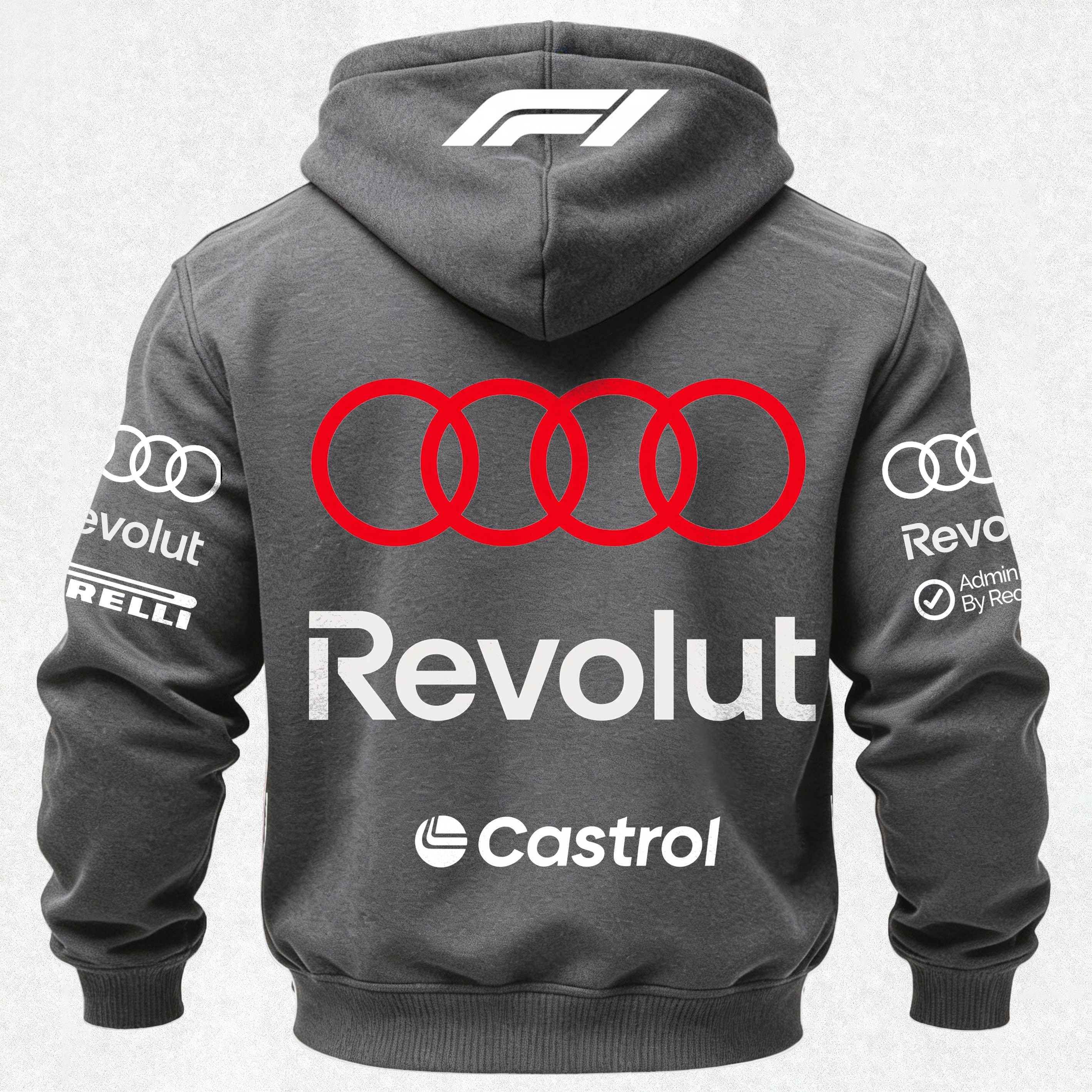 Audi Revolut F1 Printed Fleece-lined Unisex Hoodie Image - 15