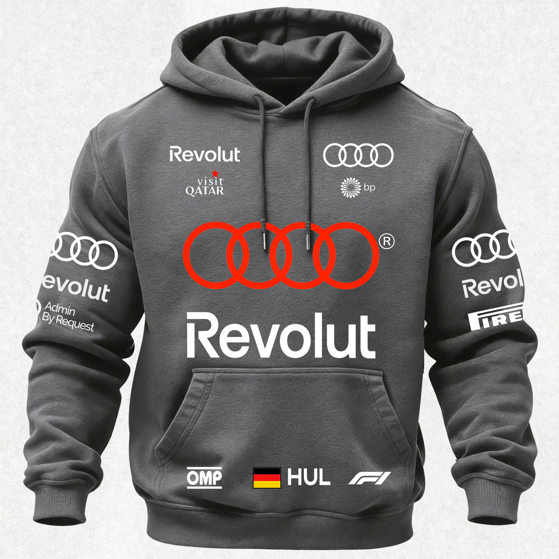 Audi Revolut F1 Printed Fleece-lined Unisex Hoodie Image - 14