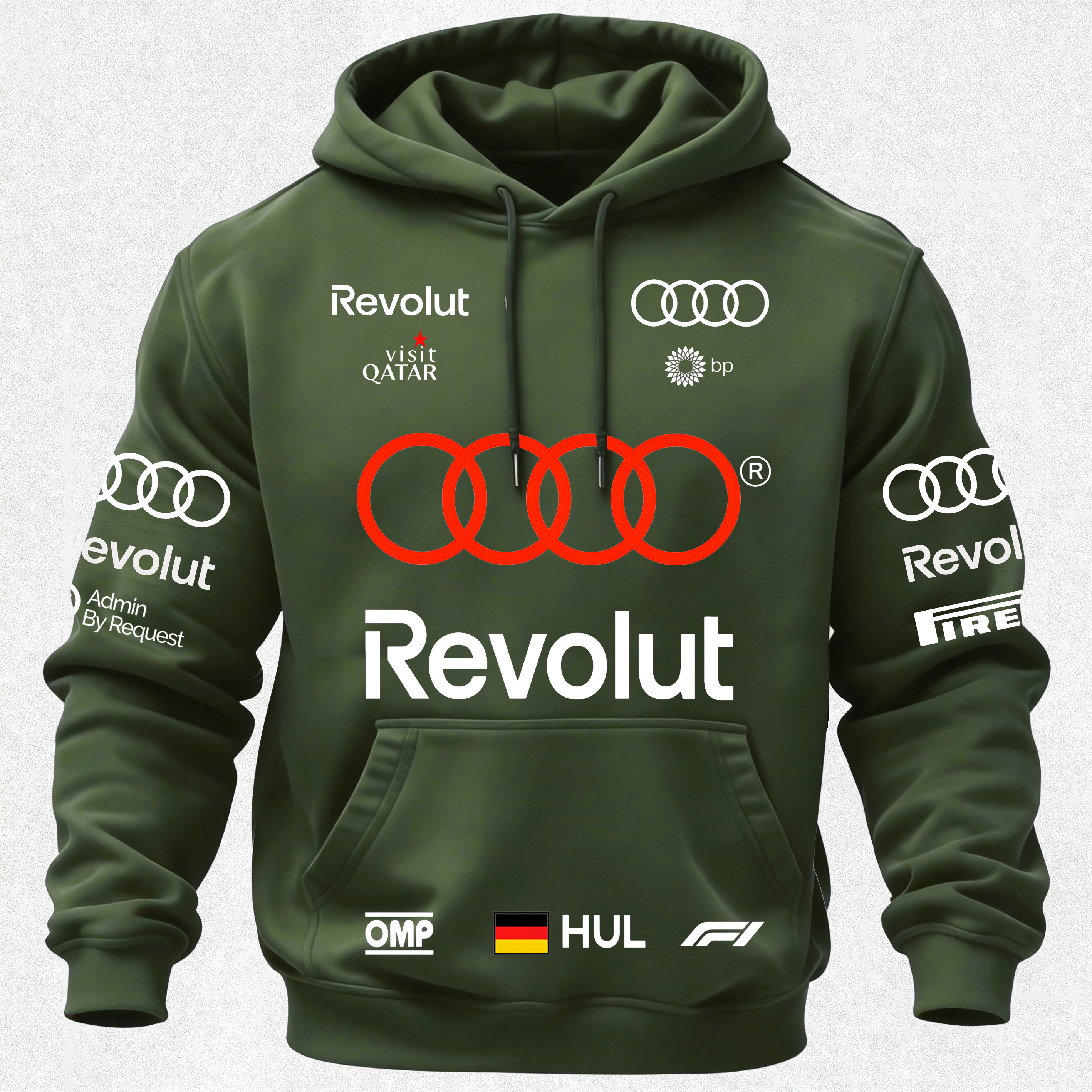 Audi Revolut F1 Printed Fleece-lined Unisex Hoodie Image - 20