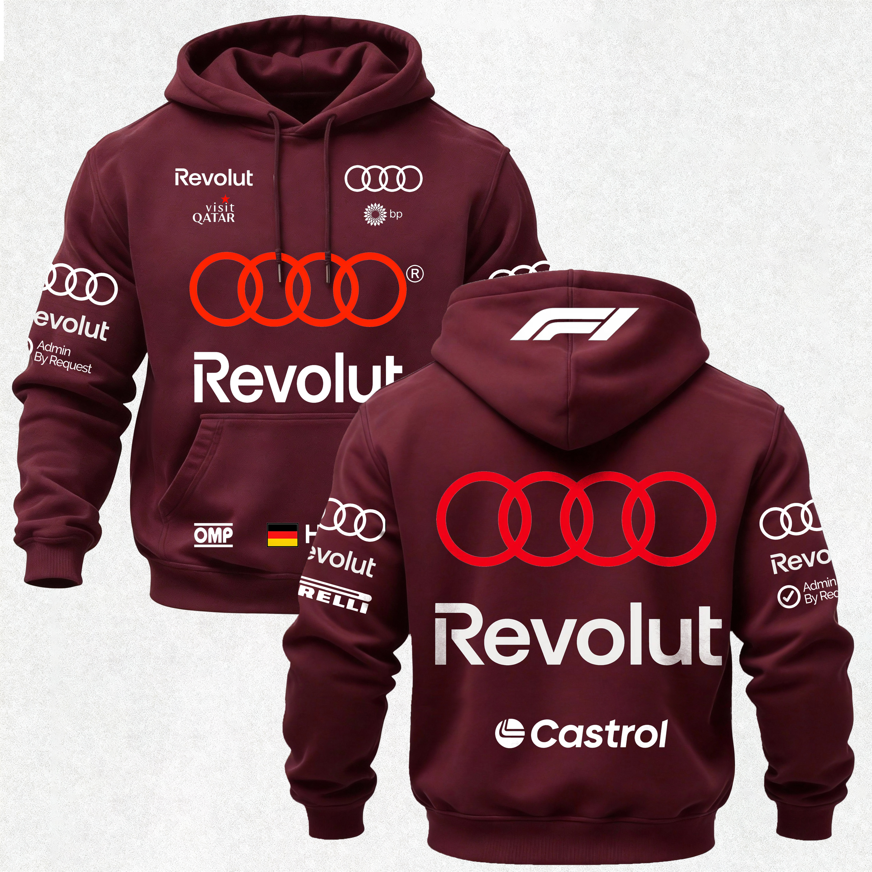 Audi Revolut F1 Printed Fleece-lined Unisex Hoodie Image - 22
