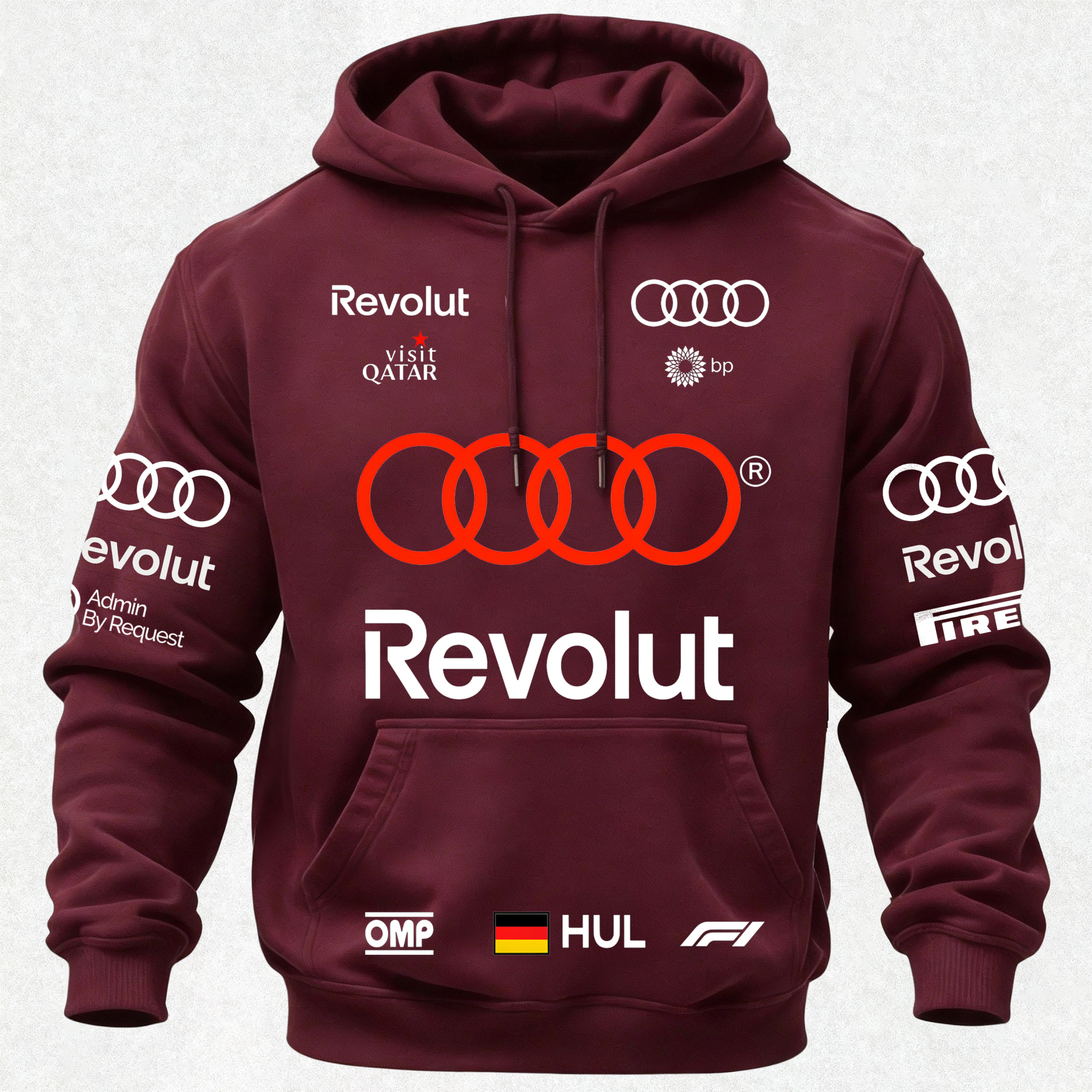Audi Revolut F1 Printed Fleece-lined Unisex Hoodie Image - 23