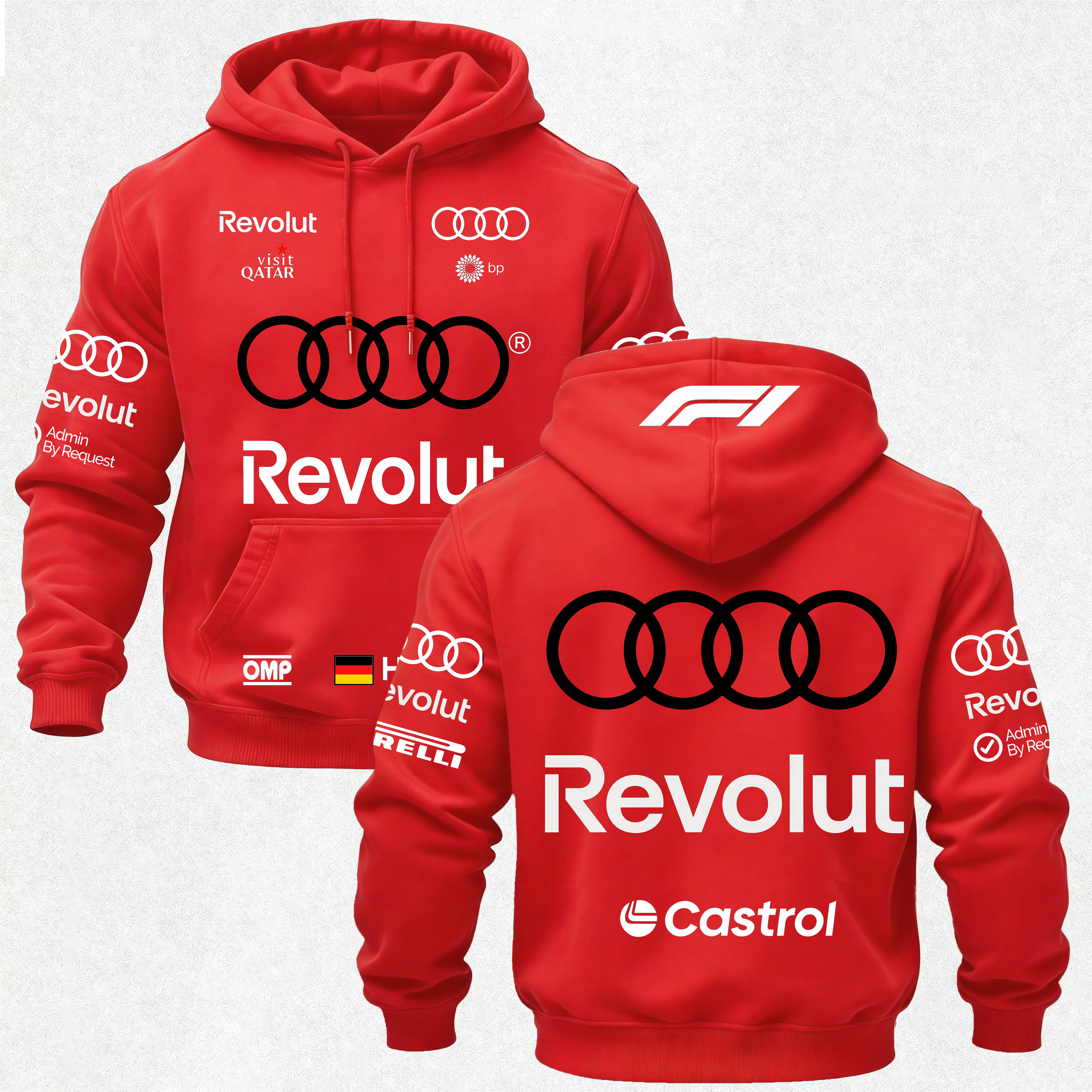 Audi Revolut F1 Printed Fleece-lined Unisex Hoodie Image - 28