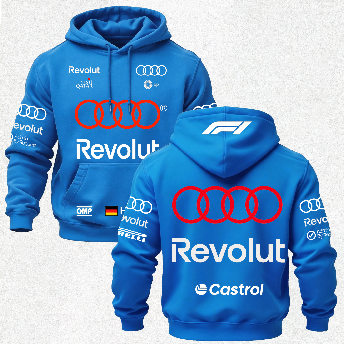 Audi Revolut F1 Printed Fleece-lined Unisex Hoodie Image - 31