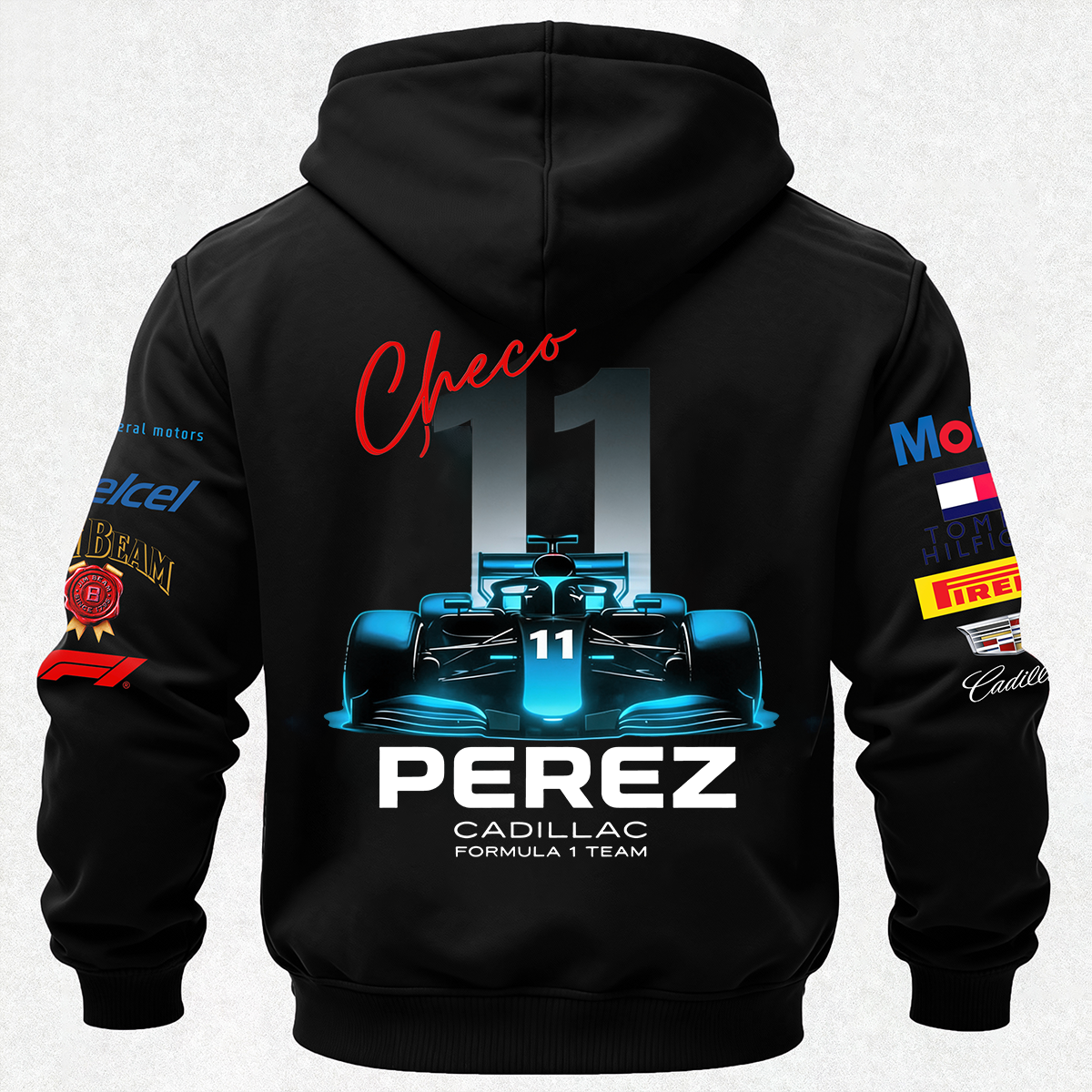 Cadillac Formula 1 Team Sergio Pérez Printed Fleece-lined Unisex Hoodie Image - 3