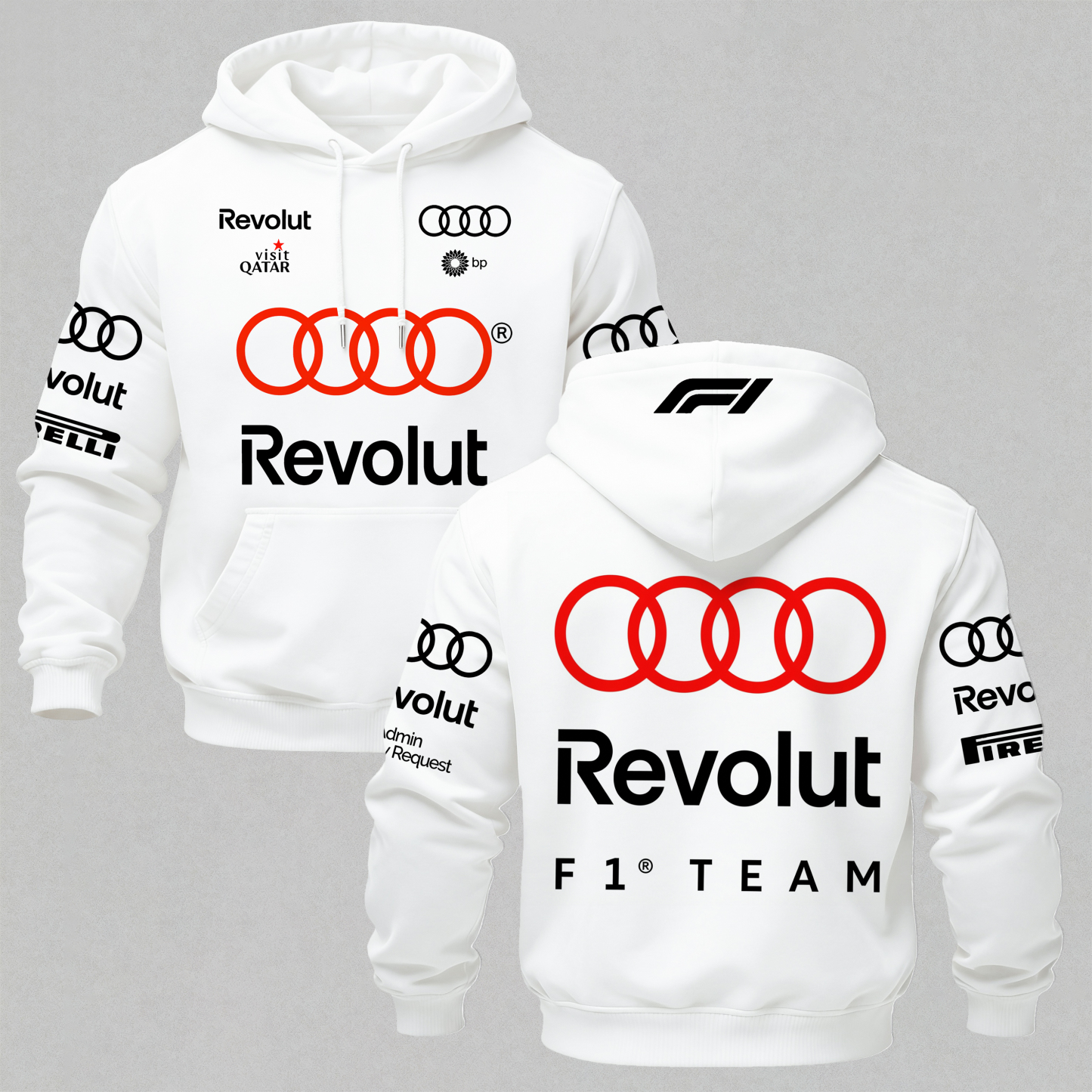 Audi Sport F1 Team Printed Fleece-lined Unisex Hoodie