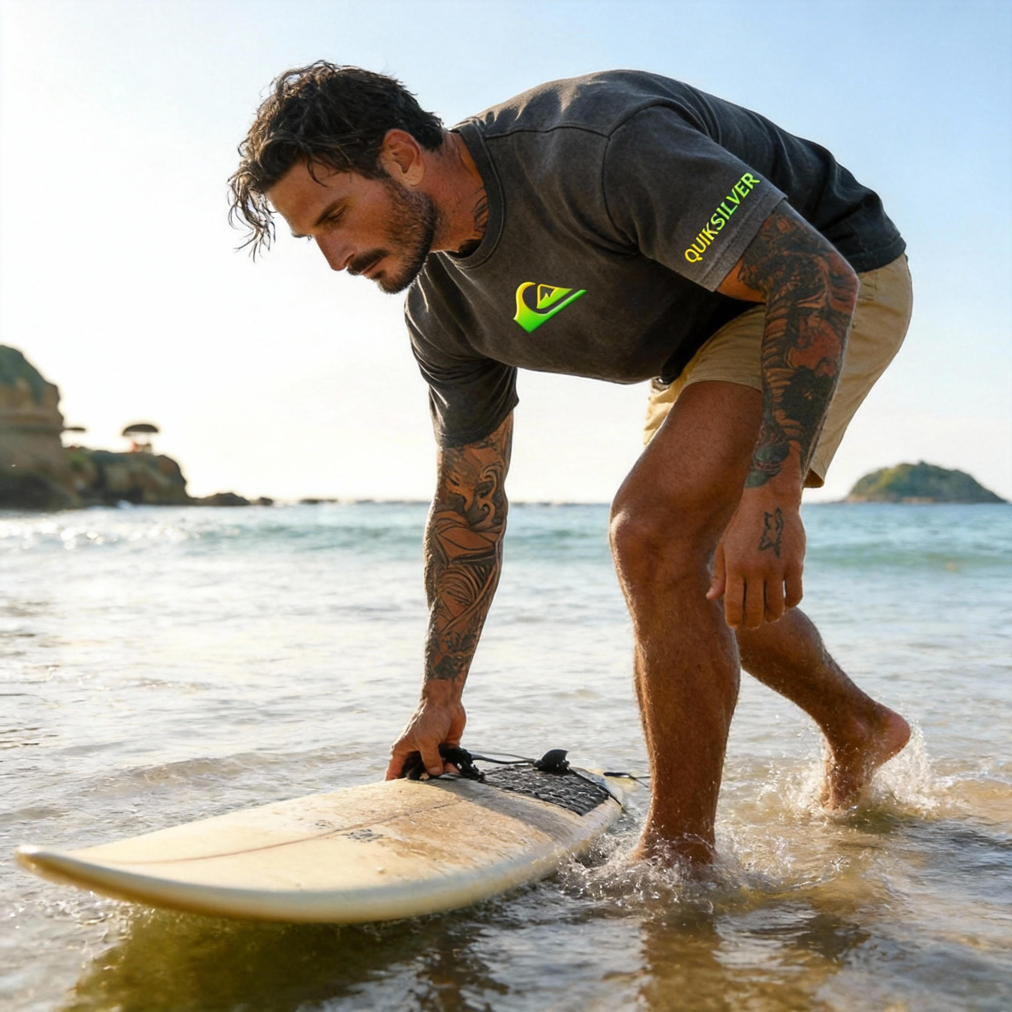 Vintage Quiksilver Printed Unisex Washed T-Shirt Image - 6