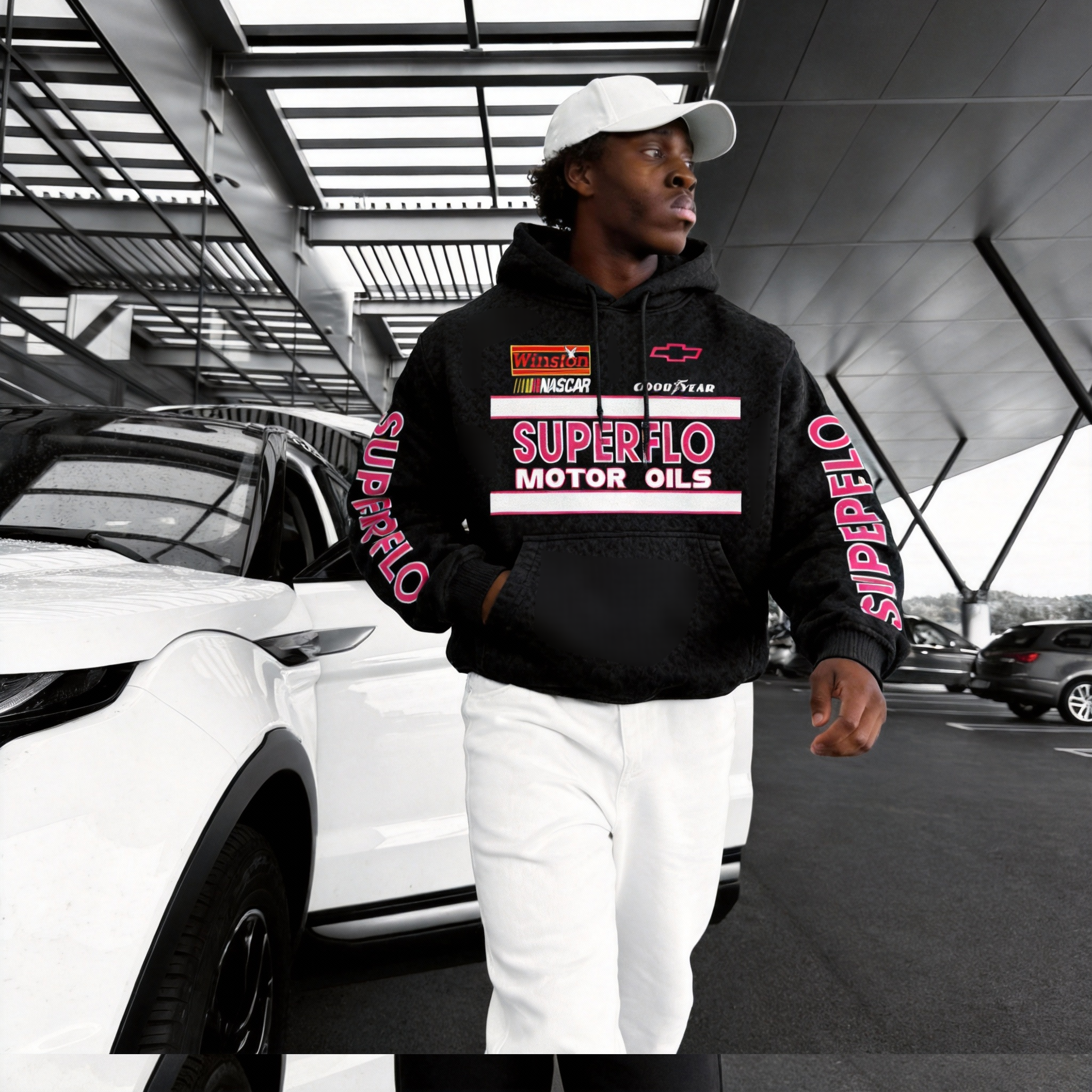 Days of Thunder Cole Trickle 46 Superflo Motor Oil Printed Fleece-lined Unisex Hoodie Image - 5