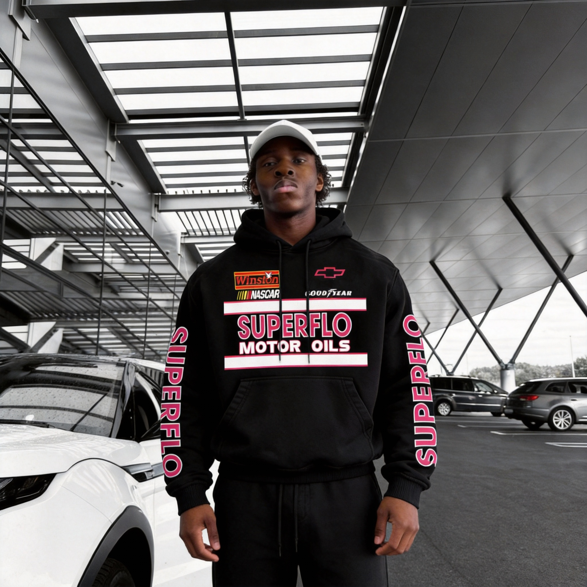 Days of Thunder Cole Trickle 46 Superflo Motor Oil Printed Fleece-lined Unisex Hoodie Image - 6