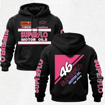 Days of Thunder Cole Trickle 46 Superflo Motor Oil Printed Fleece-lined Unisex Hoodie Image - 1