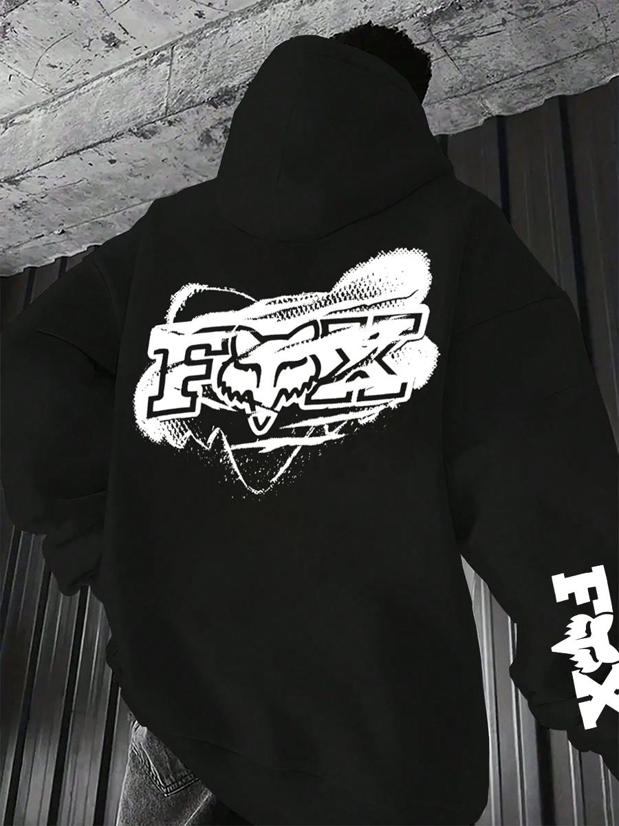 Fox Racing Printed Zippered Hooded Fleece Cardigan Image - 4