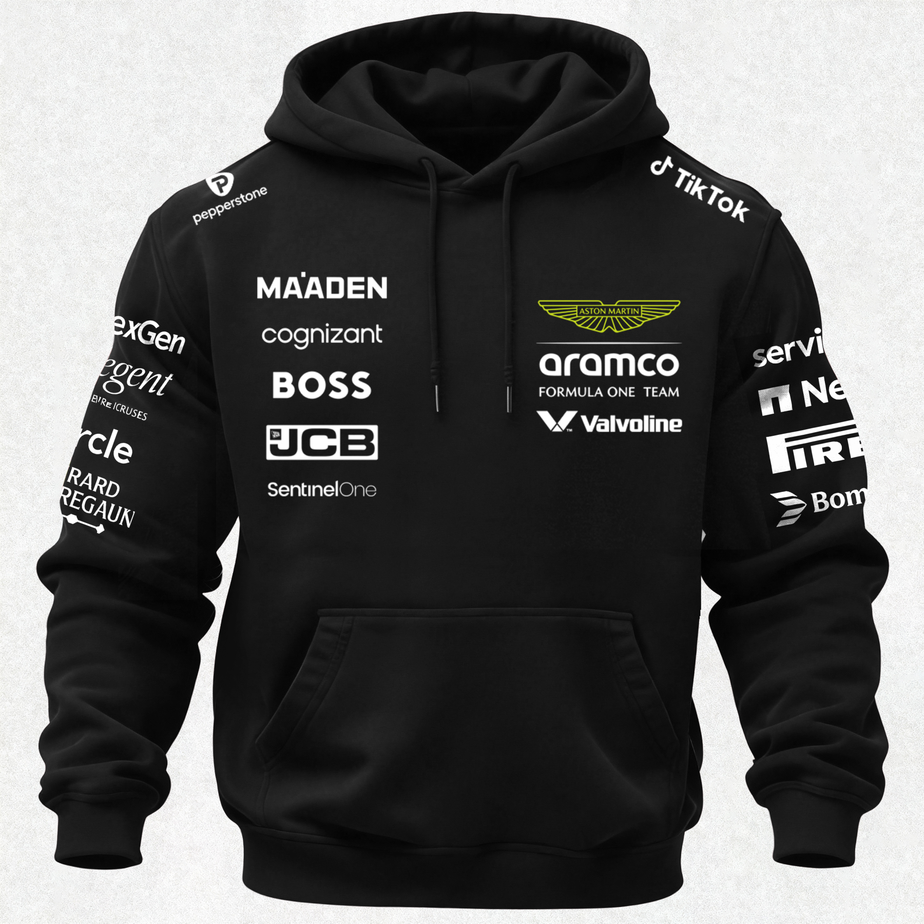 Aston Martin Fernando Alonso F1 Printed Fleece-lined Unisex Hoodie Image - 2